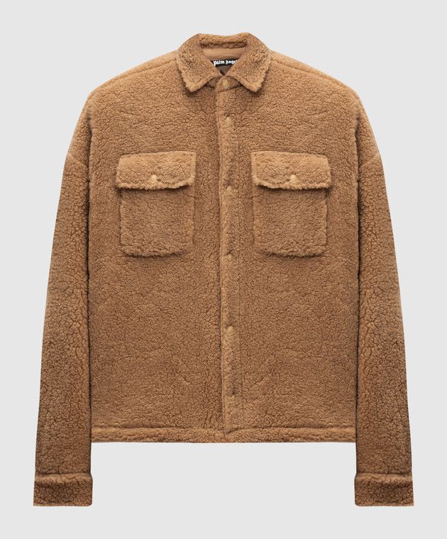 Palm Angels o1s22i1n1224 Teddy Bear Themed Over Shirt in Beige Size US M / EU 48-50 / 2 - 1 Thumbnail