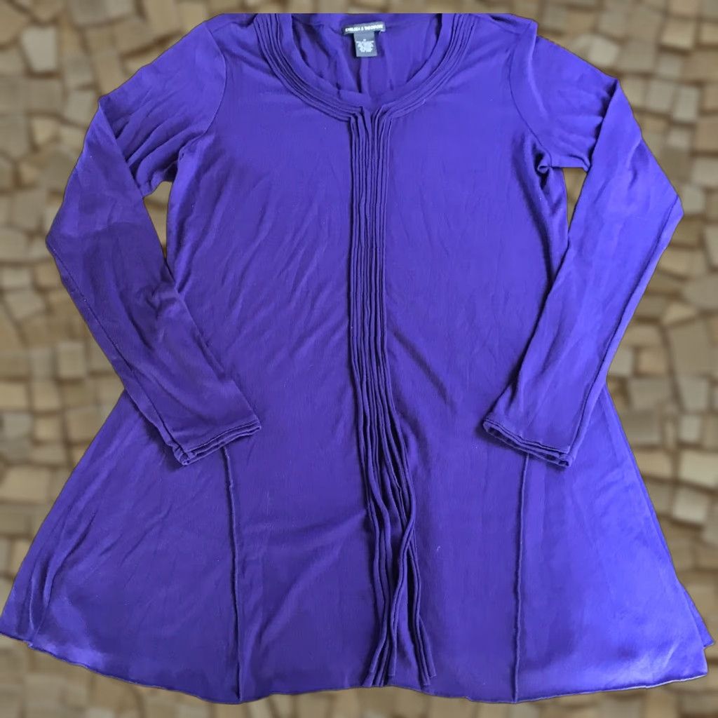 Vintage Chelsea & Theodore Shirt Women's Medium Purple Long Sleeve T-Shirt Casual Modern Regular Fit Size M / US 6-8 / IT 42-44 - 1 Thumbnail