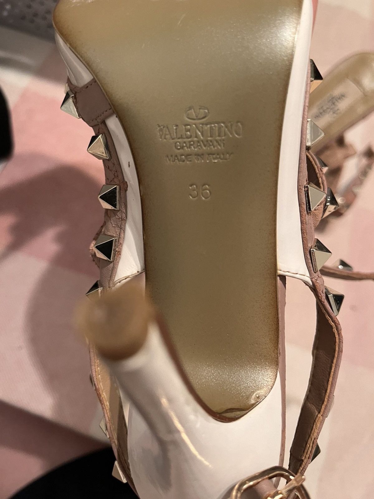 Valentino VALENTINO GARAVANI ROCKSTUD PATENT- LEATHER MULE HEELS Size US 6 / IT 36 - 5 Thumbnail