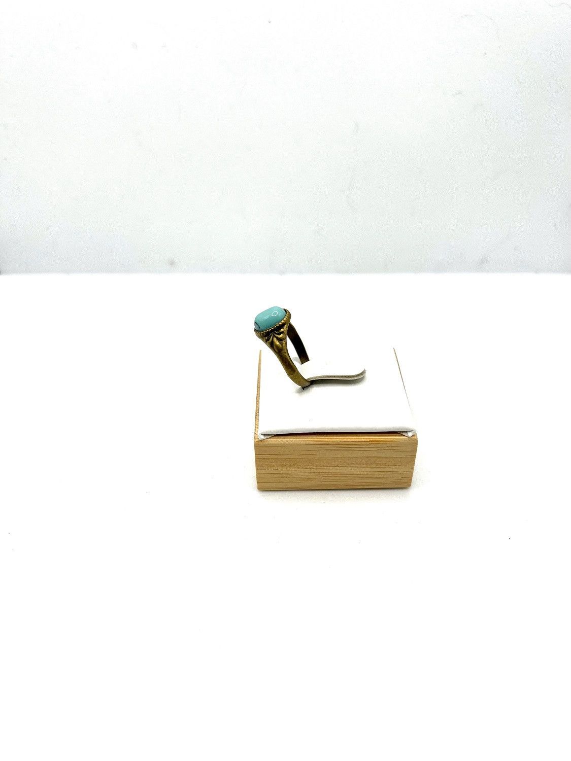 Handmade Blue Turquoise bronze ring - size 6 Size ONE SIZE - 2 Thumbnail
