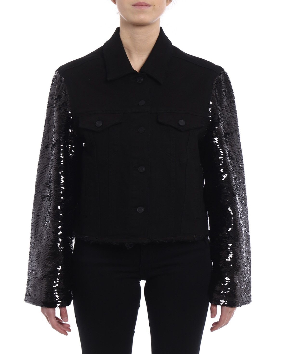Rta RTA Haylee Sequined Sleeves Denim Jacket Women’s Size M / US 6-8 / IT 42-44 - 1 Thumbnail