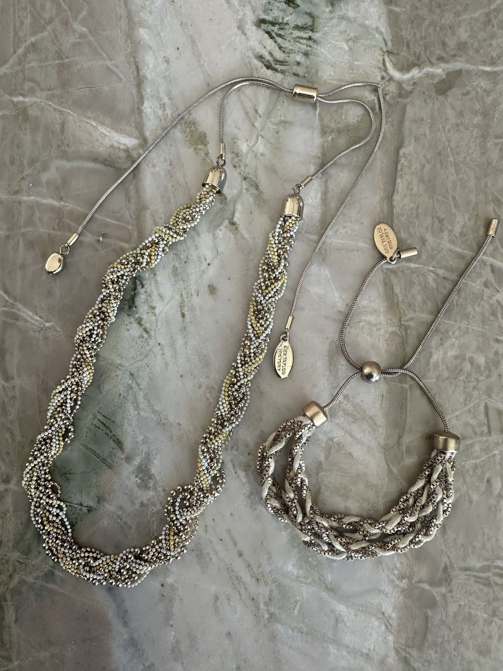 Ann Taylor Set Ann Taylor Goldtone Tiny Bead Braided Multi Strand Adjus Size ONE SIZE - 5 Thumbnail