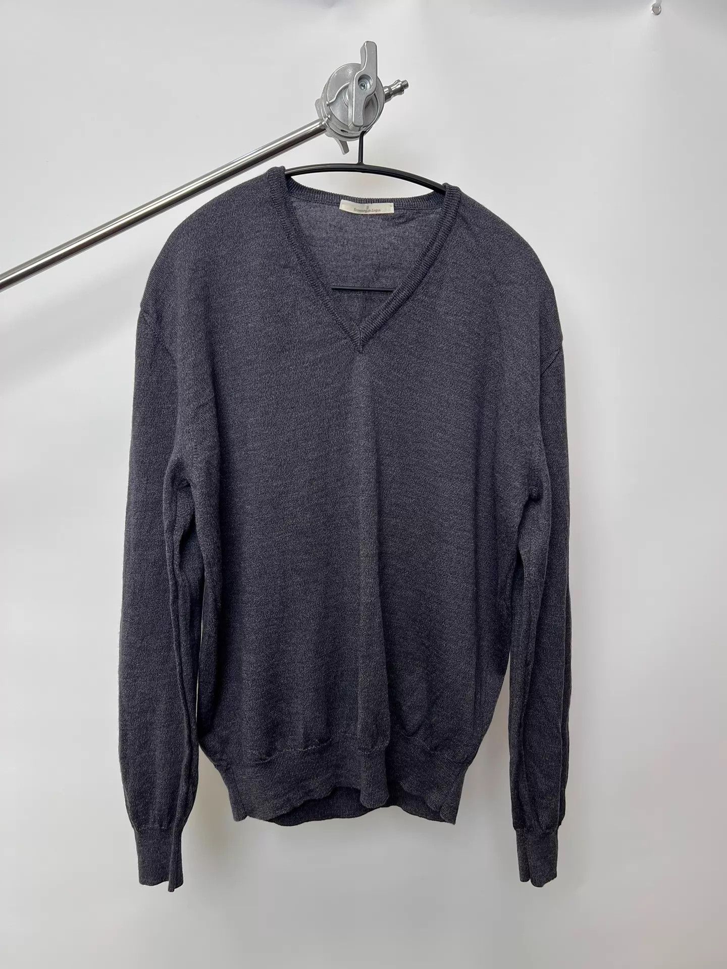 Ermenegildo Zegna Ermenegildo Zegna Wool V-neck Sweater Old Money Yarn Detail Size US L / EU 52-54 / 3 - 2 Thumbnail