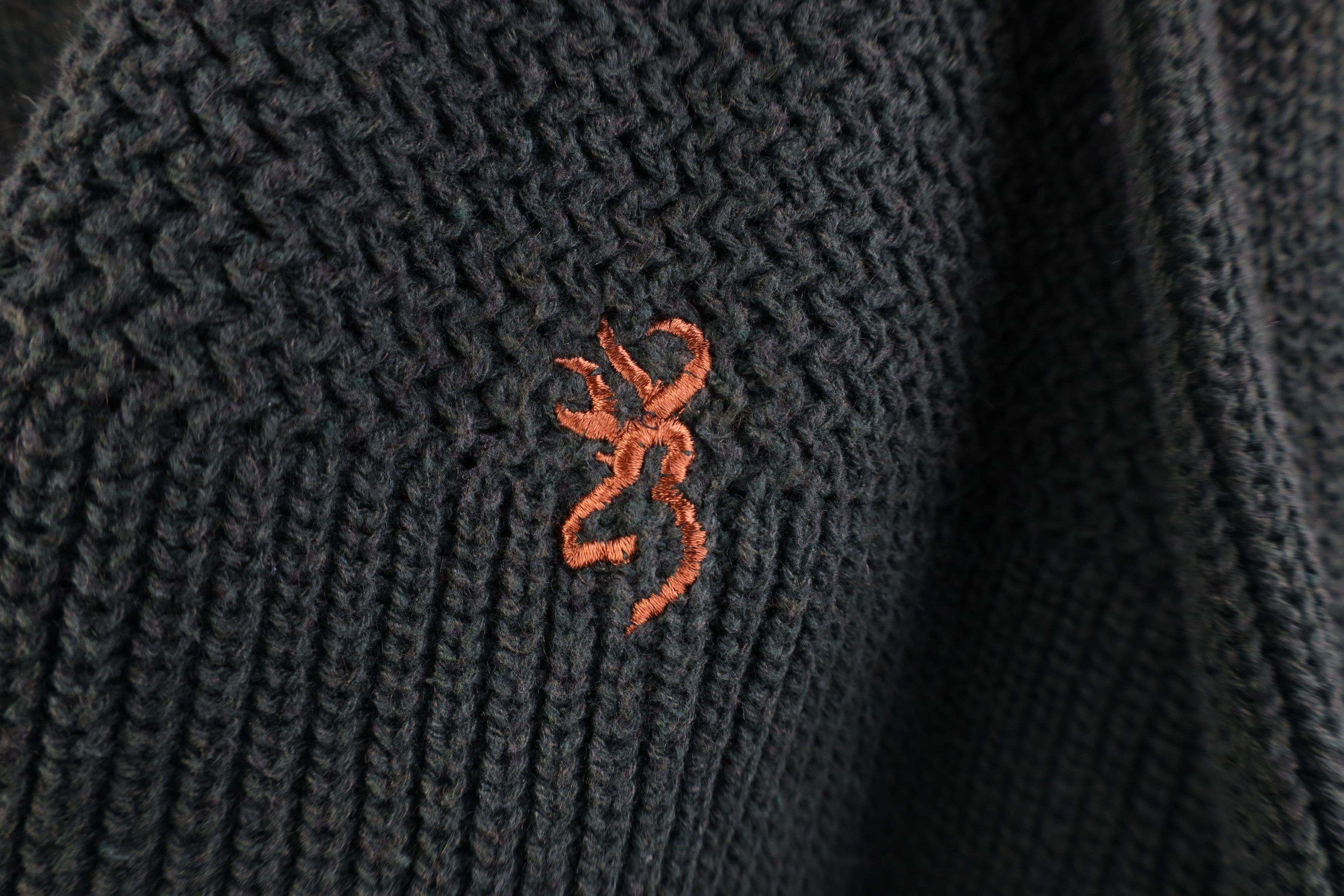 Vintage Vintage 90s Streetwear Ribbed Knit Henley Sweater Green USA Size US L / EU 52-54 / 3 - 4 Thumbnail