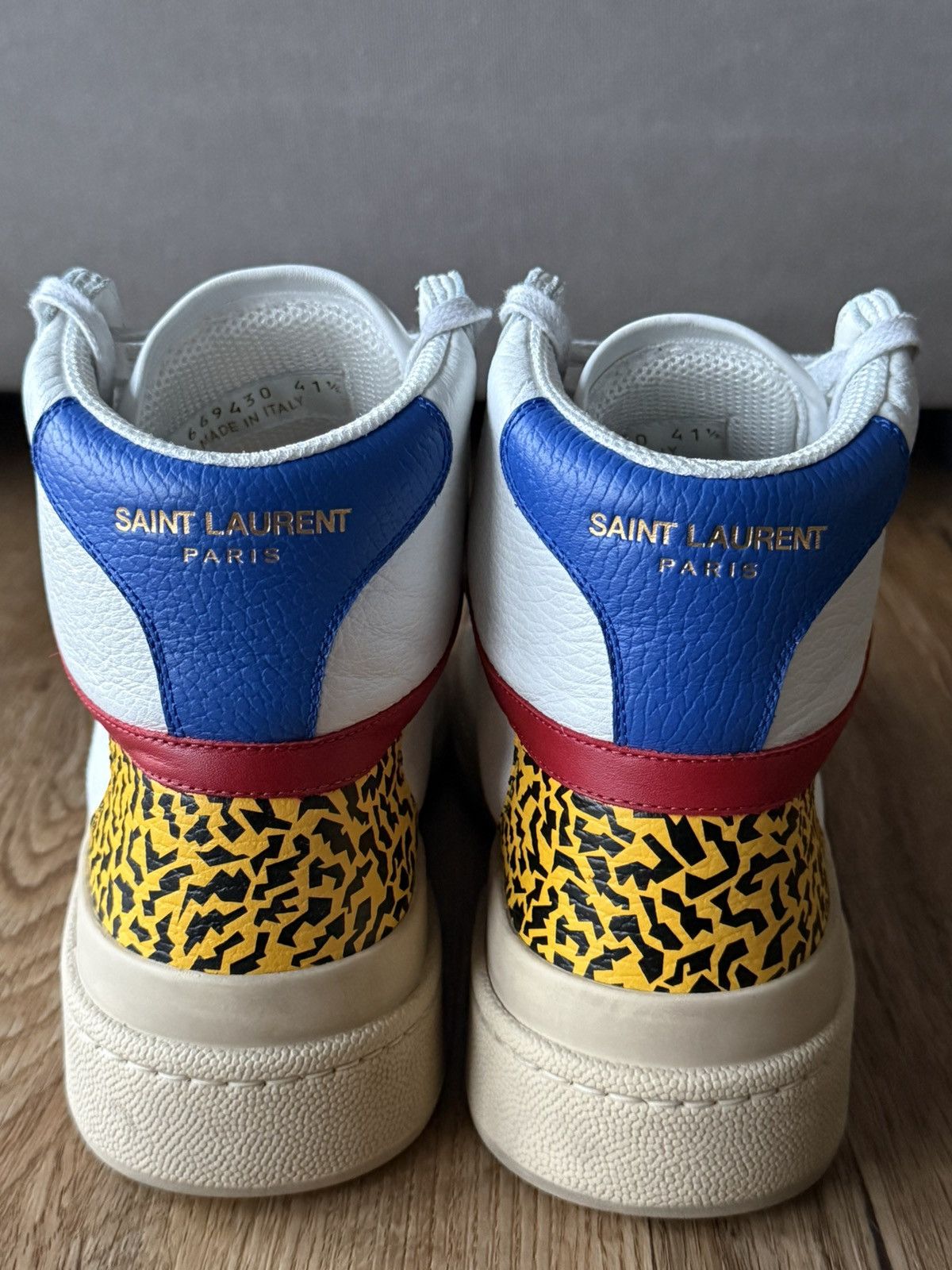 Saint Laurent Paris Saint Laurent Paris SL/24 Mid Top Sneakers – White Leopard Size US 8 / EU 41 - 6 Thumbnail