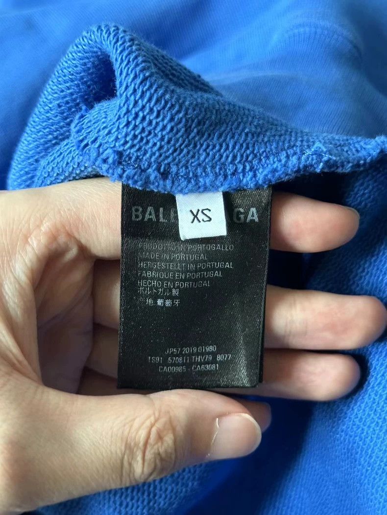 Balenciaga Balenciaga Blue back logo hoodie Size US XS / EU 42 / 0 - 4 Thumbnail