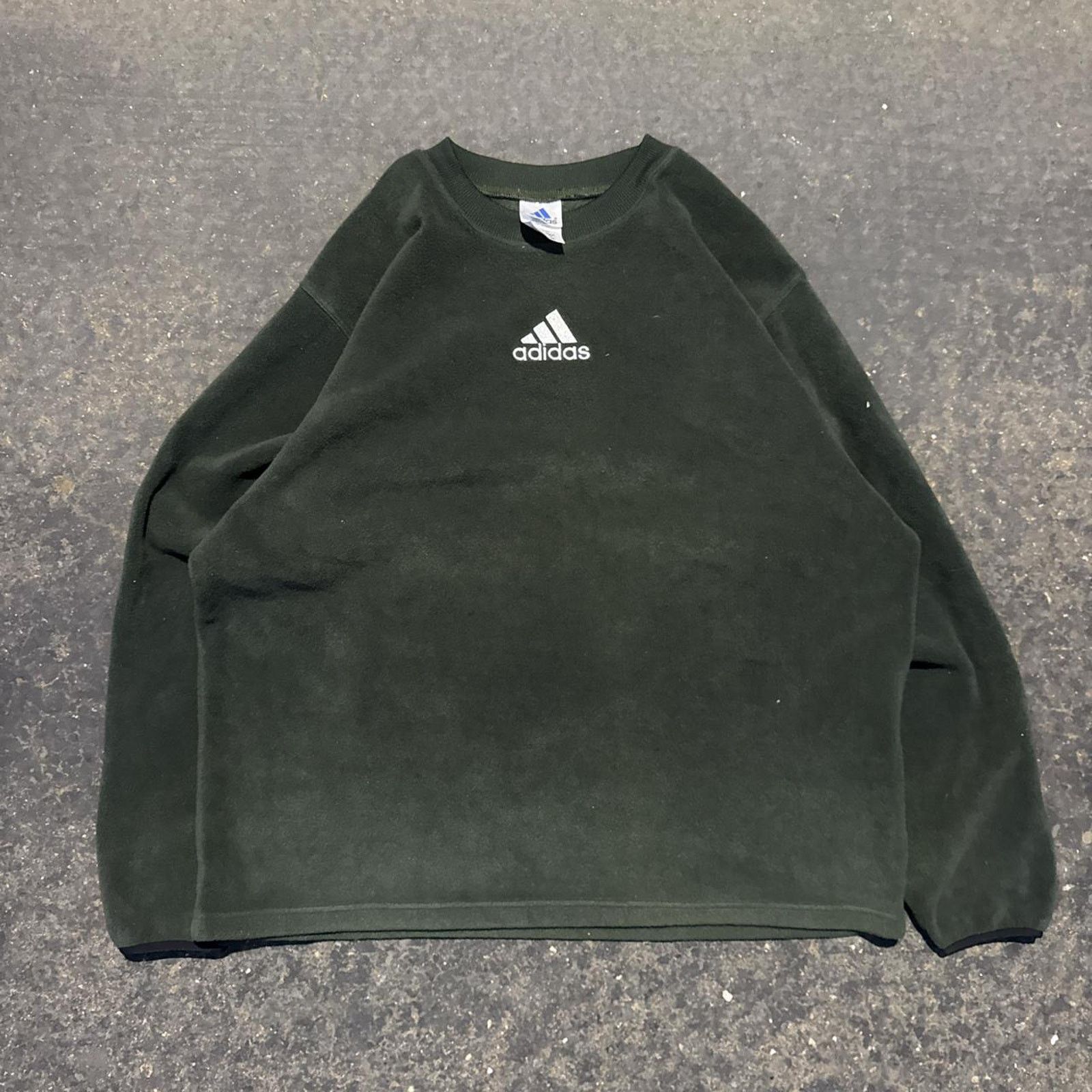 Adidas Vintage Green Fleece Adidas Crewneck – Size XL Size US XL / EU 56 / 4 - 1 Thumbnail
