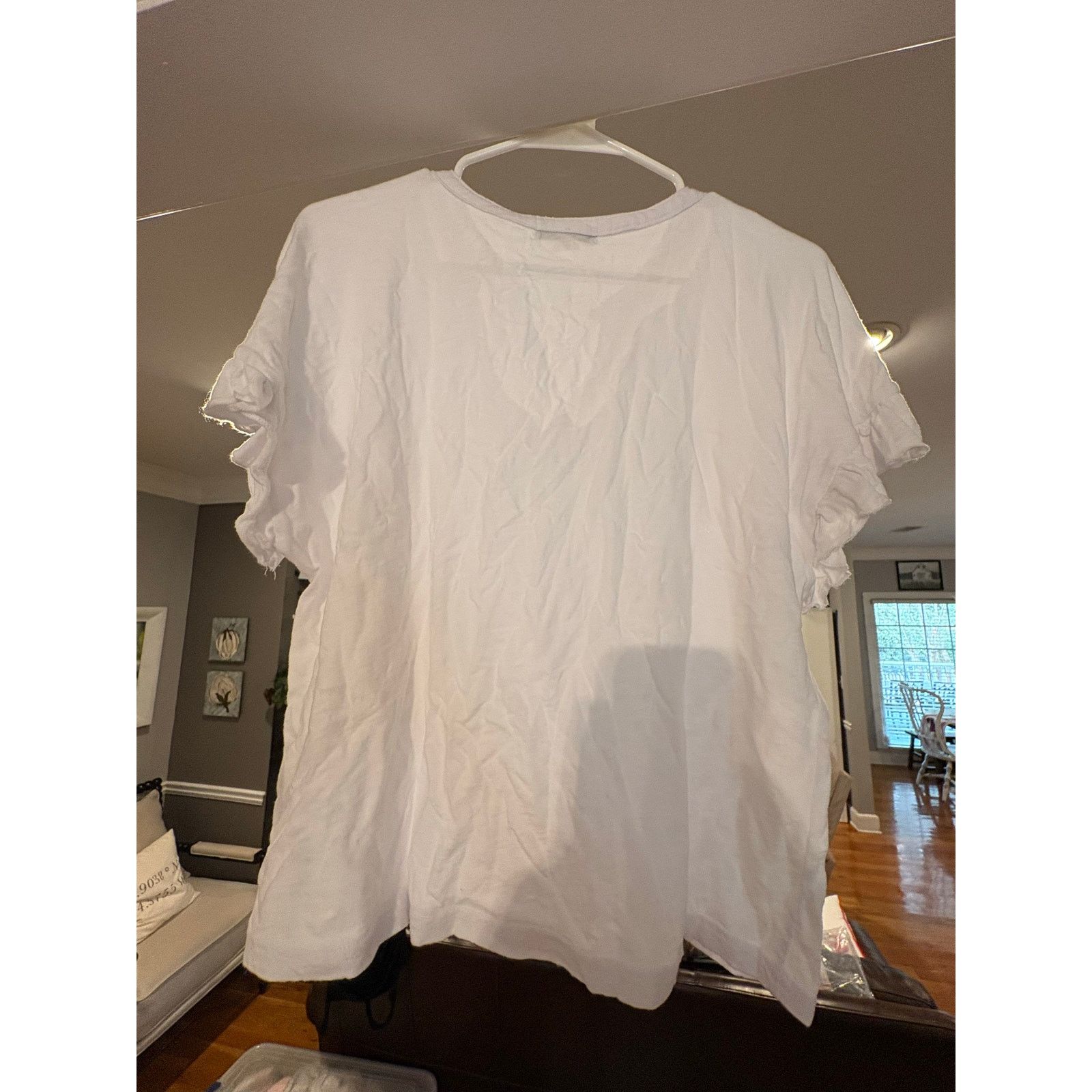 Z Supply Z Supply White V-Neck Tunic Top Small Short Sleeve Size S / US 4 / IT 40 - 4 Thumbnail