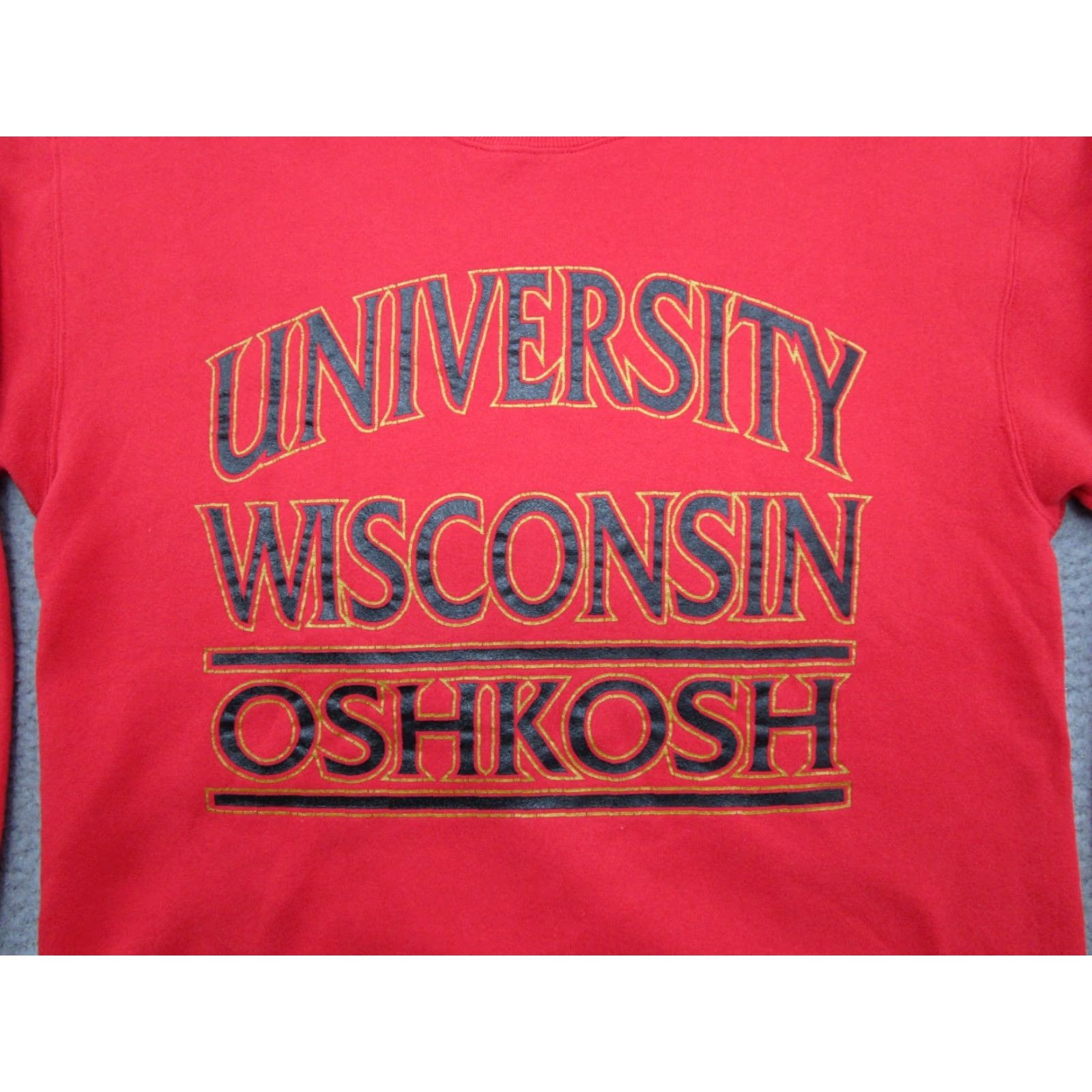 Soffe VINTAGE Wisconsin Oshkosh Spell Out Red Sweatshirt Mens L Size US L / EU 52-54 / 3 - 2 Thumbnail