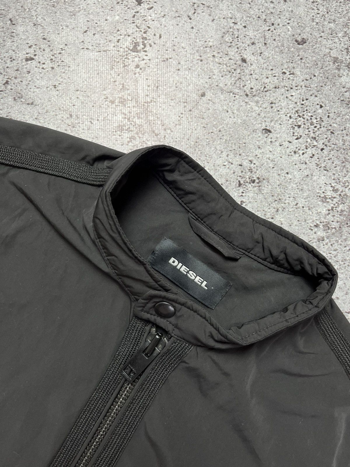 Diesel × Diesel Black Gold × Vintage 🚘Vintage Diesel Moto Jacket Faded Big Logo Size US L / EU 52-54 / 3 - 3 Thumbnail