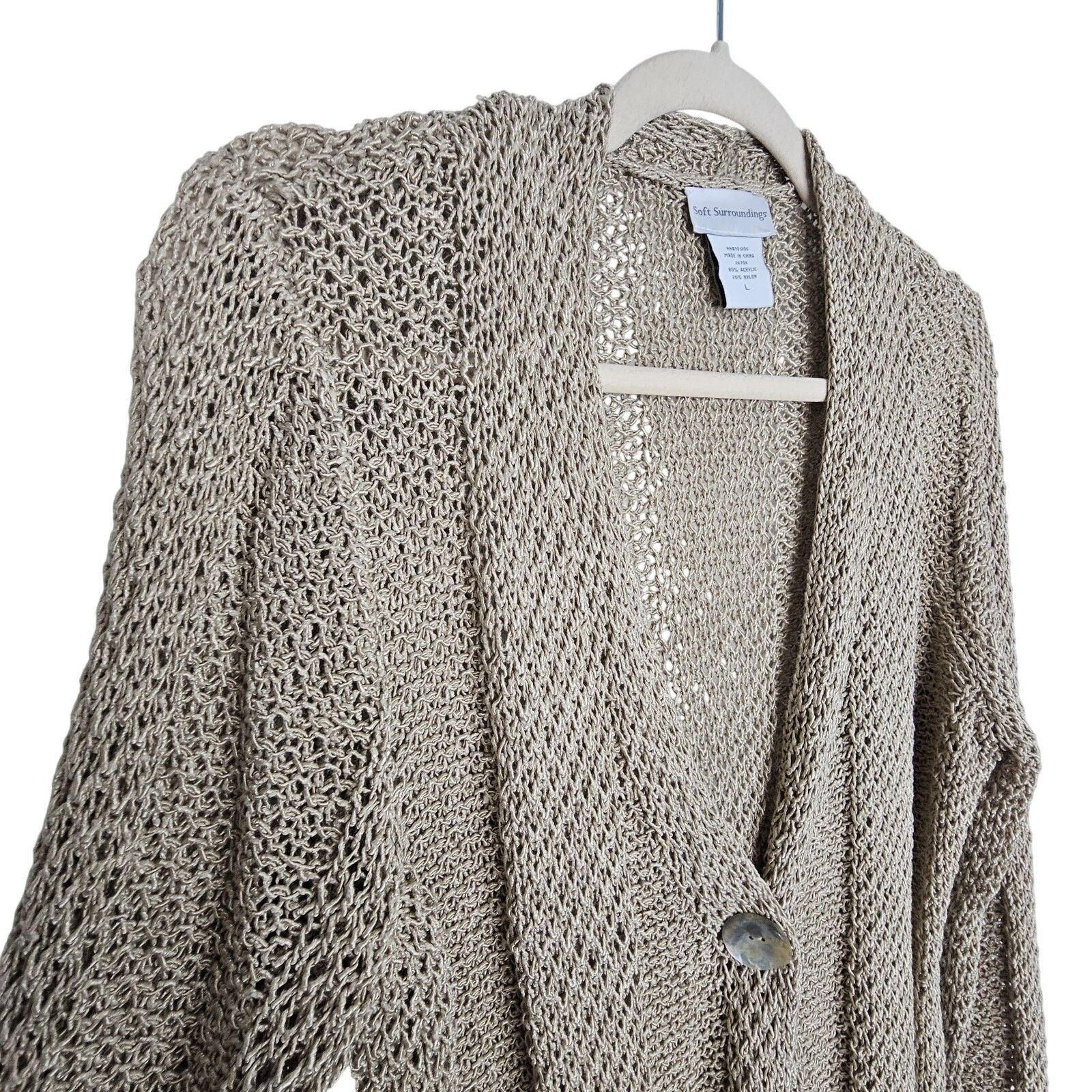 Soft Surroundings Soft Surroundings Sweater Cardigan Tan Cardigan Sweater L Size L / US 10 / IT 46 - 5 Thumbnail