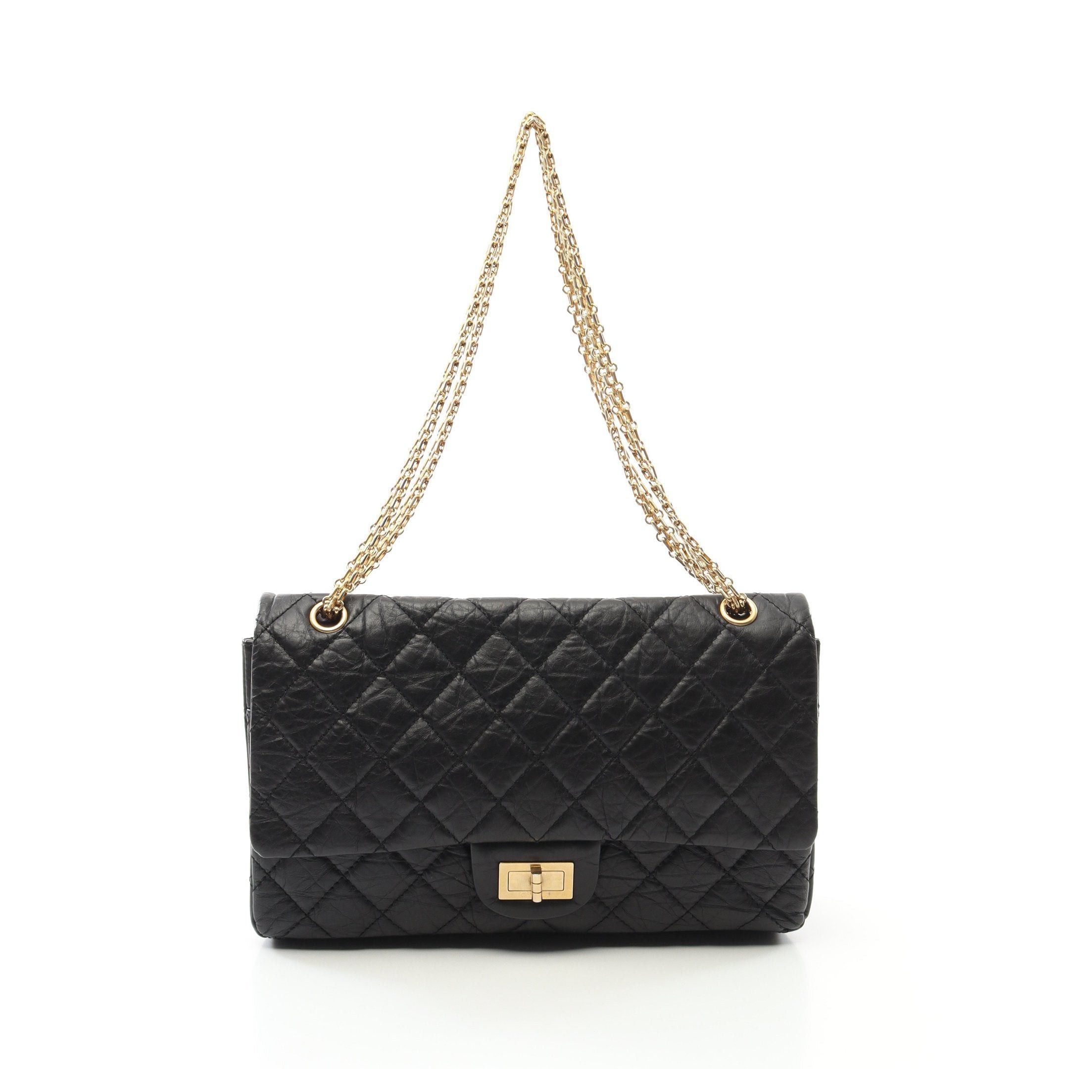 Chanel Chanel 2.55 Matelasse Maxi Double Flap Chain Shoulder Bag Aged Calfskin Black Gold Hardware Size ONE SIZE - 1 Thumbnail