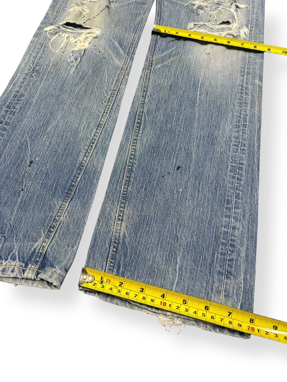 Edwin Edwin 503 Blue Trip Paint Splatter Distressed Grunge Jeans Size US 32 / EU 48 - 16 Thumbnail