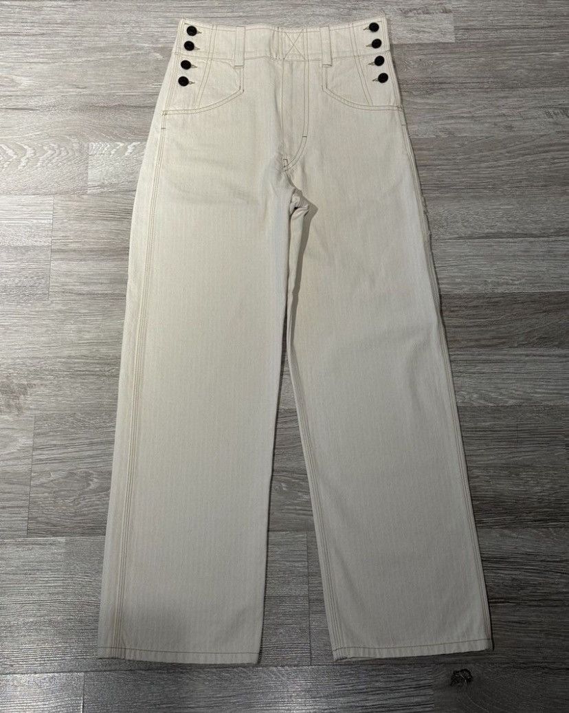 Isabel Marant ISABEL MARANT Myler Herringbone Cotton Wide-Leg Pants Size 24" / US 00 / IT 34 - 4 Thumbnail