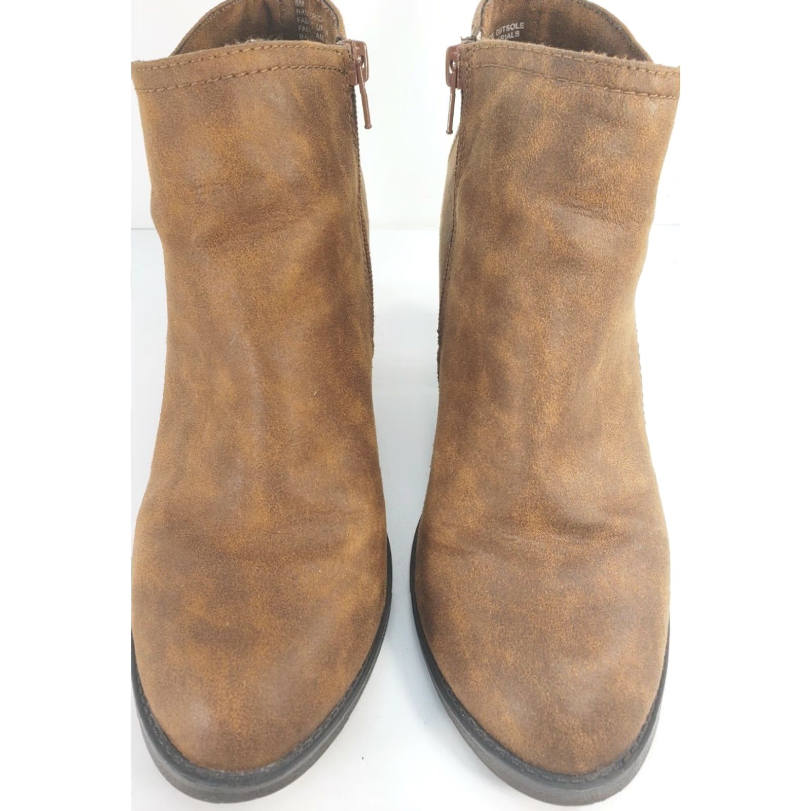 Vintage RAMPAGE Erica Cognac Brown Side Zip Booties Boots Women’s Size 8M Size US 8 / IT 38 - 3 Thumbnail