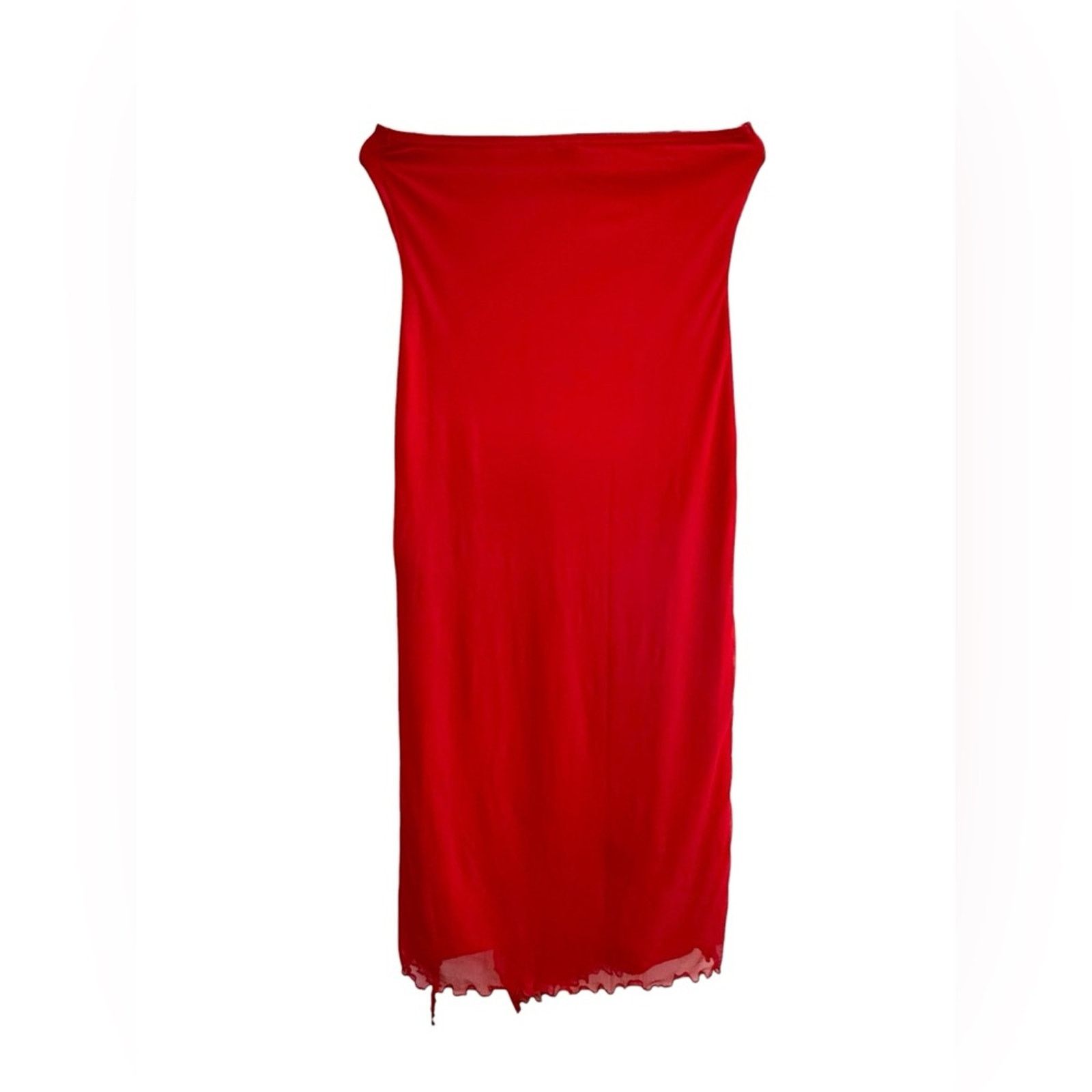 Urban Outfitters UO Samara Mesh Strapless Midi Dress Red M Size M / US 6-8 / IT 42-44 - 4 Thumbnail