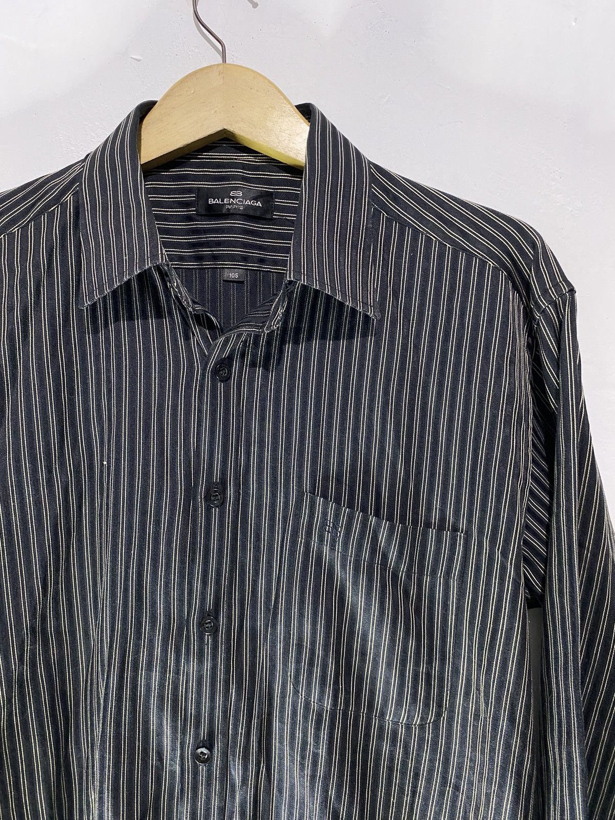 Balenciaga Vintage balenciaga striped button shirt Size US XL / EU 56 / 4 - 3 Thumbnail