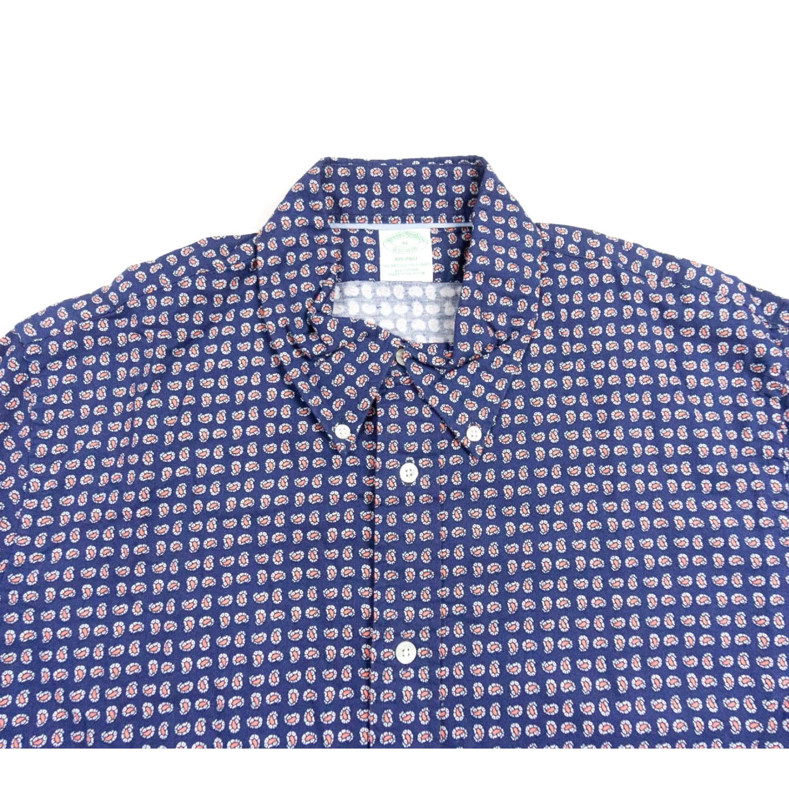 Brooks Brothers VINTAGE BROOKS BROTHERS Shirt Mens XL Blue Paisley Oxford OCBD Long Sleeve Button-Up Size US XL / EU 56 / 4 - 2 Thumbnail