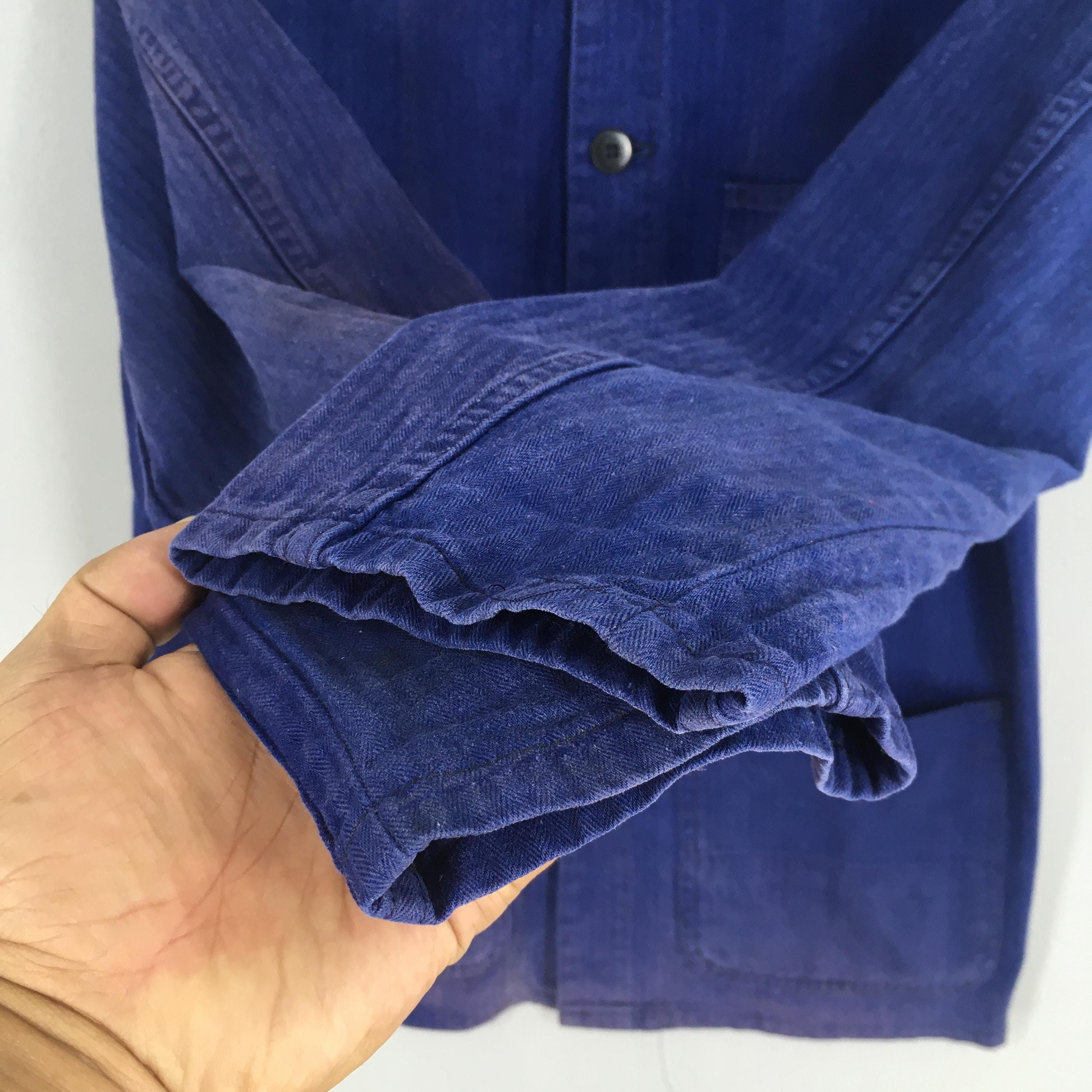 Le Laboureur Vintage 1980's Herringbone HBT French Work Jacket Medium Size US M / EU 48-50 / 2 - 5 Thumbnail
