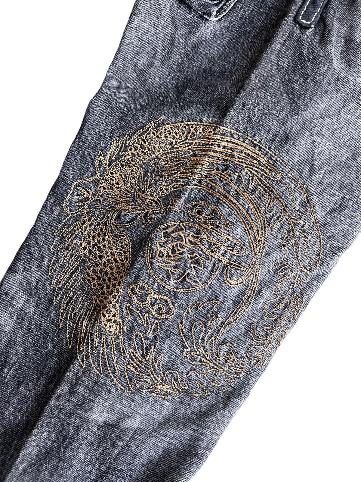 Karakuri Tamashii Karakuri Tamashi Royal Phenix 🇯🇵 Embroidery Baggy Denim Size US 32 / EU 48 - 2 Thumbnail