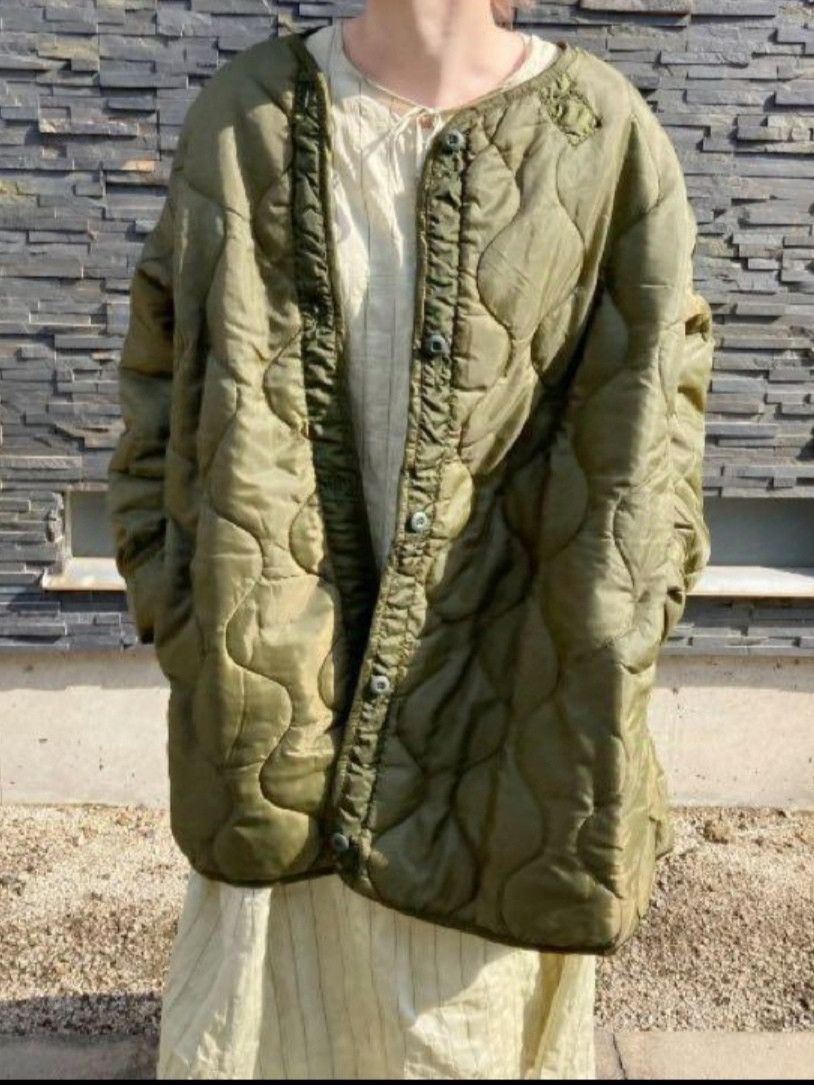 Japanese Brand × Vintage Remake Costum Linen M65 H Ash Quilted Coat In Khaki Size US M / EU 48-50 / 2 - 9 Thumbnail