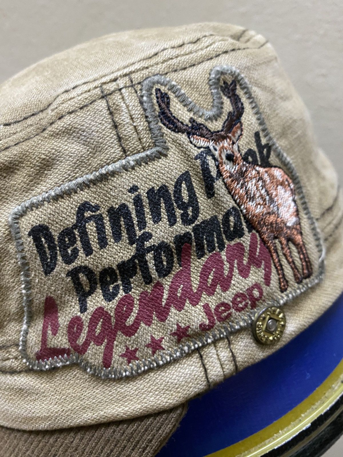 If Six Was Nine × Japanese Brand × Le Grande Bleu (L.G.B.) 2000s Japanese Brand Cadet Hat Distressed Size ONE SIZE - 3 Thumbnail