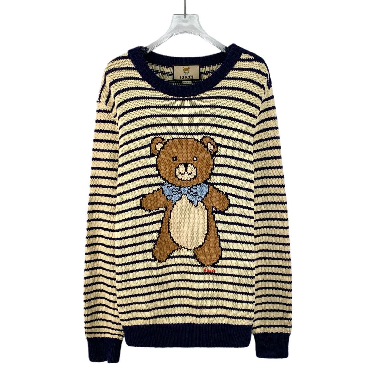 Gucci Gucci Stripe Bear Intarsia Long Sleeve Knit Sweater K26WX Size S / US 4 / IT 40 - 1 Thumbnail