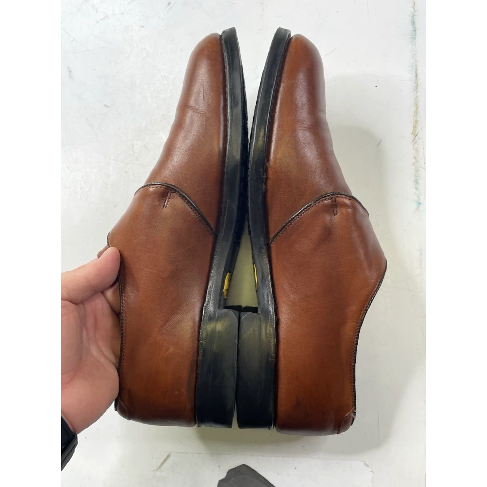 Allen Edmonds VINTAGE? No — Allen Edmonds Garner Monk Strap Loafers USA Made Burnished Calf Skin Sz 9.5 Mens Brown Leather Dress Shoes Buckle Strap Navy? Size US 10 / EU 43 - 8 Thumbnail