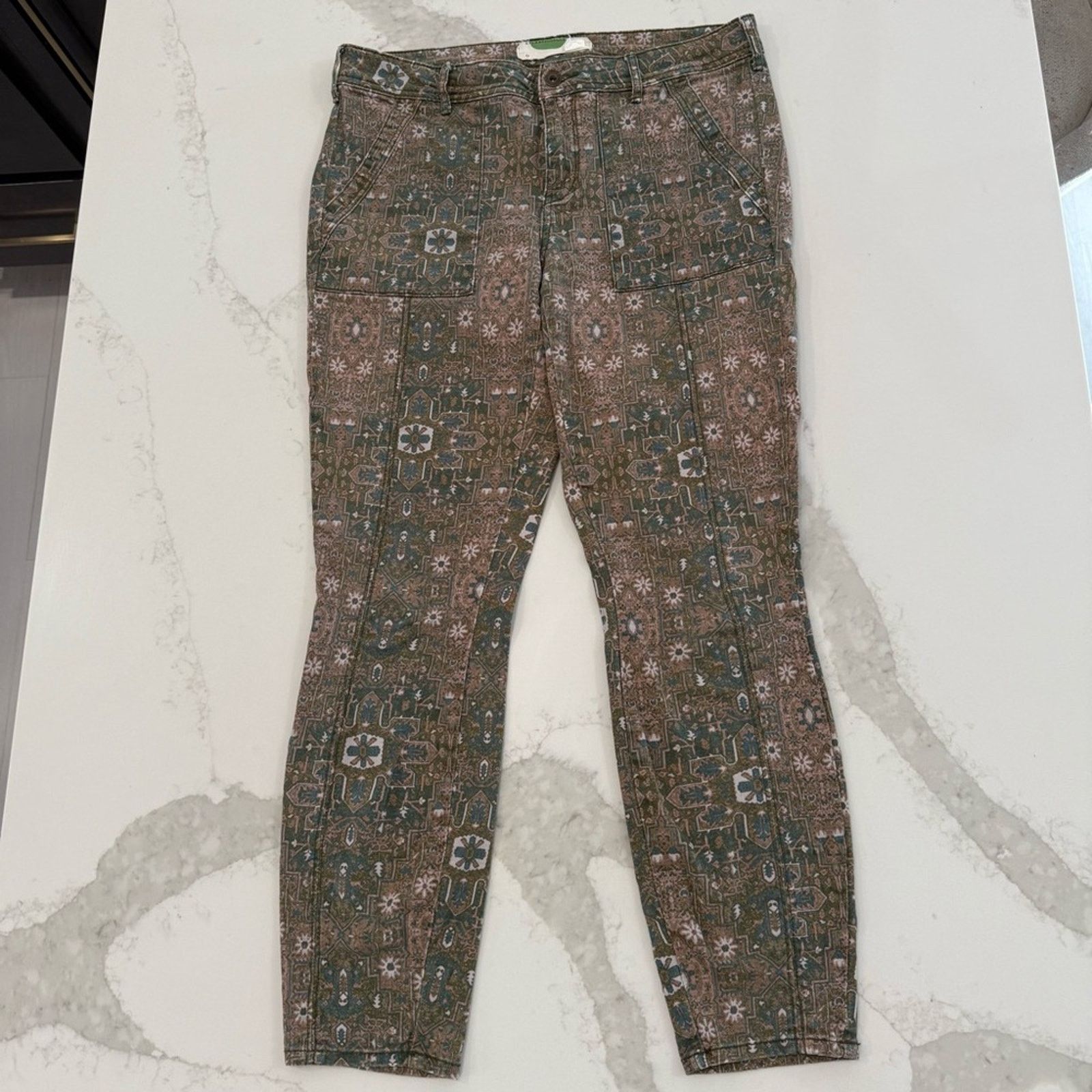 Anthropologie Anthropologie Cadet Slim Utility Pants Women’s 28 Tan Aztec Size 28" / US 6 / IT 42 - 1 Thumbnail