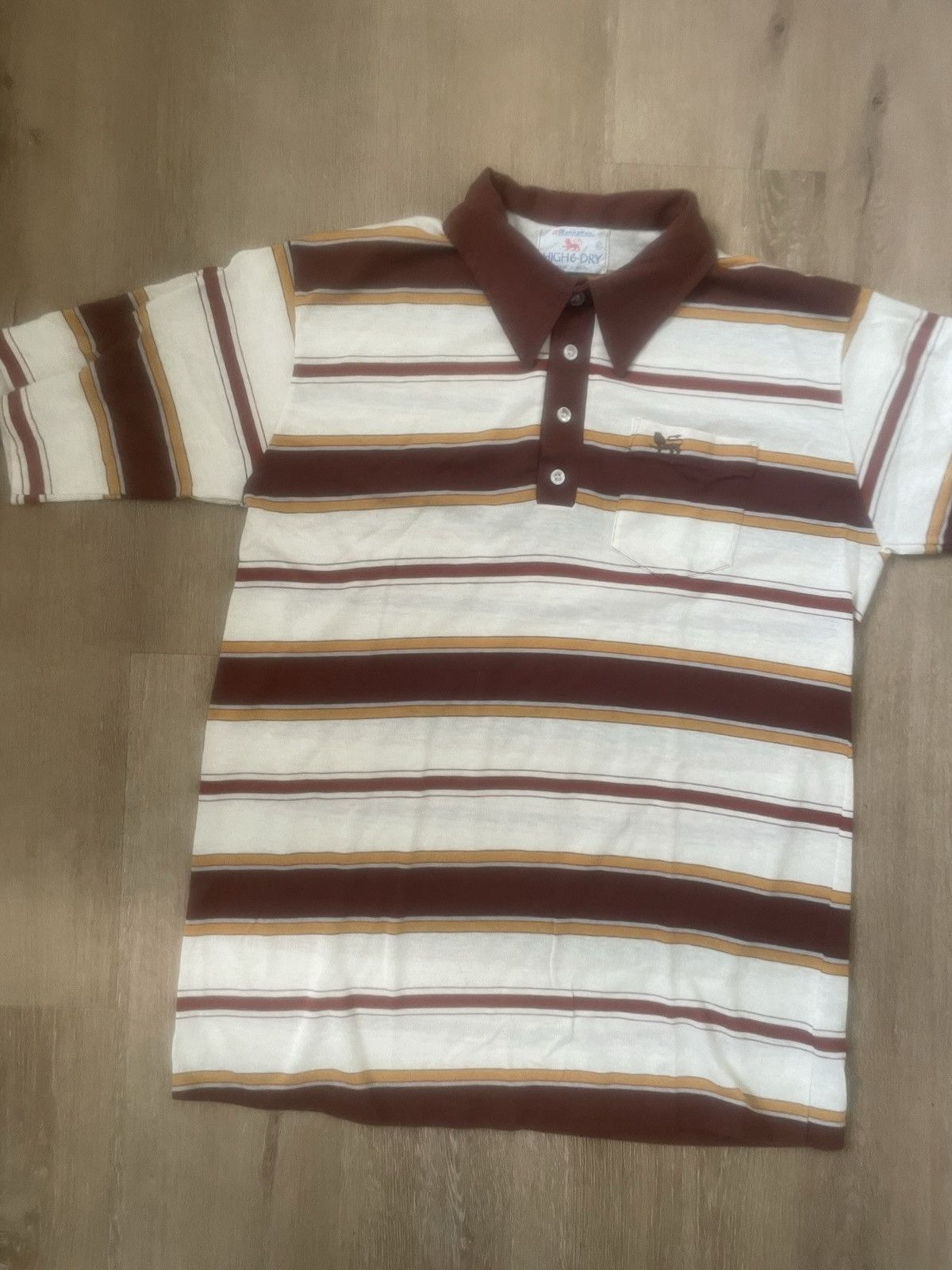 Manhattan Portage × Vintage Thick Stripe High & Dry Manhattan Vintage Made in US Polo XL Size US XL / EU 56 / 4 - 2 Thumbnail