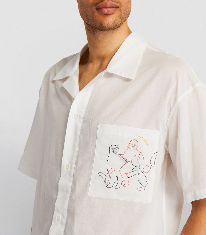 Bethany Williams o1mle1024 Embroidered Summer Shirt in White Size US S / EU 44-46 / 1 - 5 Thumbnail