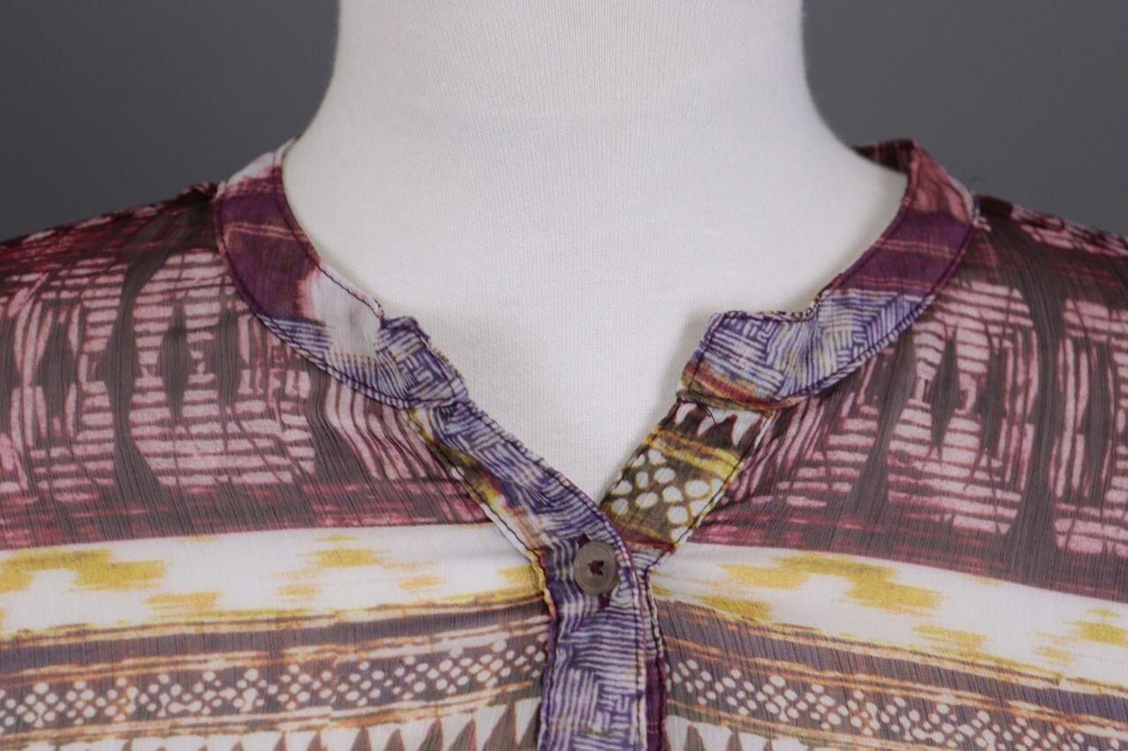 Designer Emily Van Den Bergh Burgundy Aztec Blouse Shirt Size 40 Size M / US 6-8 / IT 42-44 - 5 Thumbnail