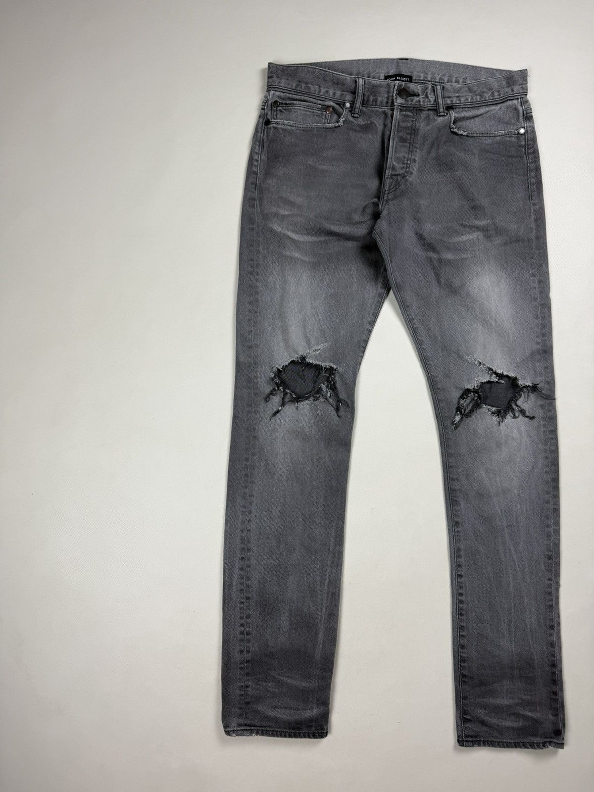 John Elliott John Elliott Men’s Distressed Denim Skinny Jeans Size 31 Size US 31 - 2 Thumbnail