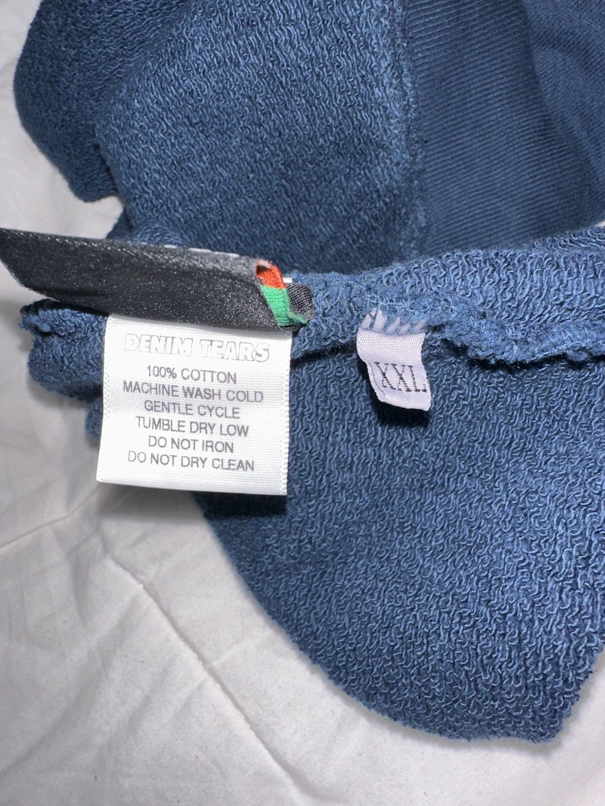 DENIM TEARS Denim Tears Embroidered Logo Hoodie Navy Size US XXL / EU 58 / 5 - 8 Thumbnail