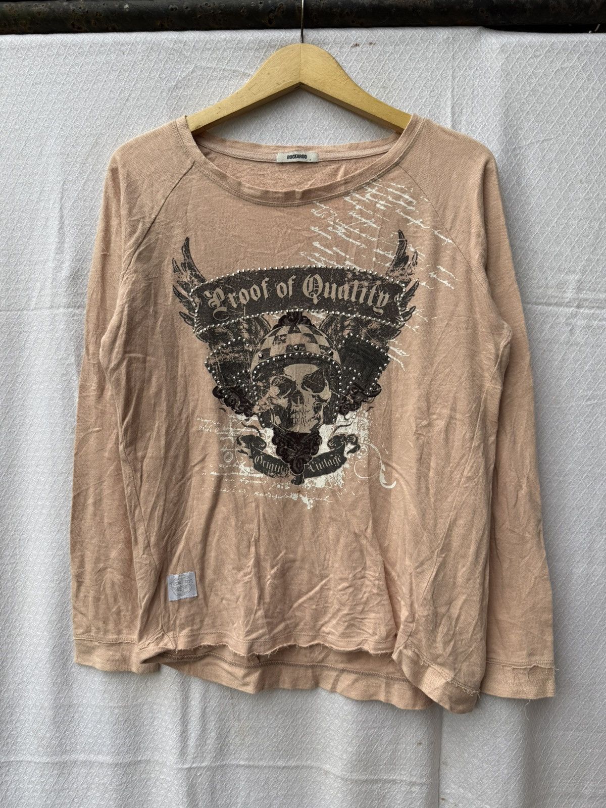 2000s - Buckaroo Distressed Skull Gothic Longsleeve
