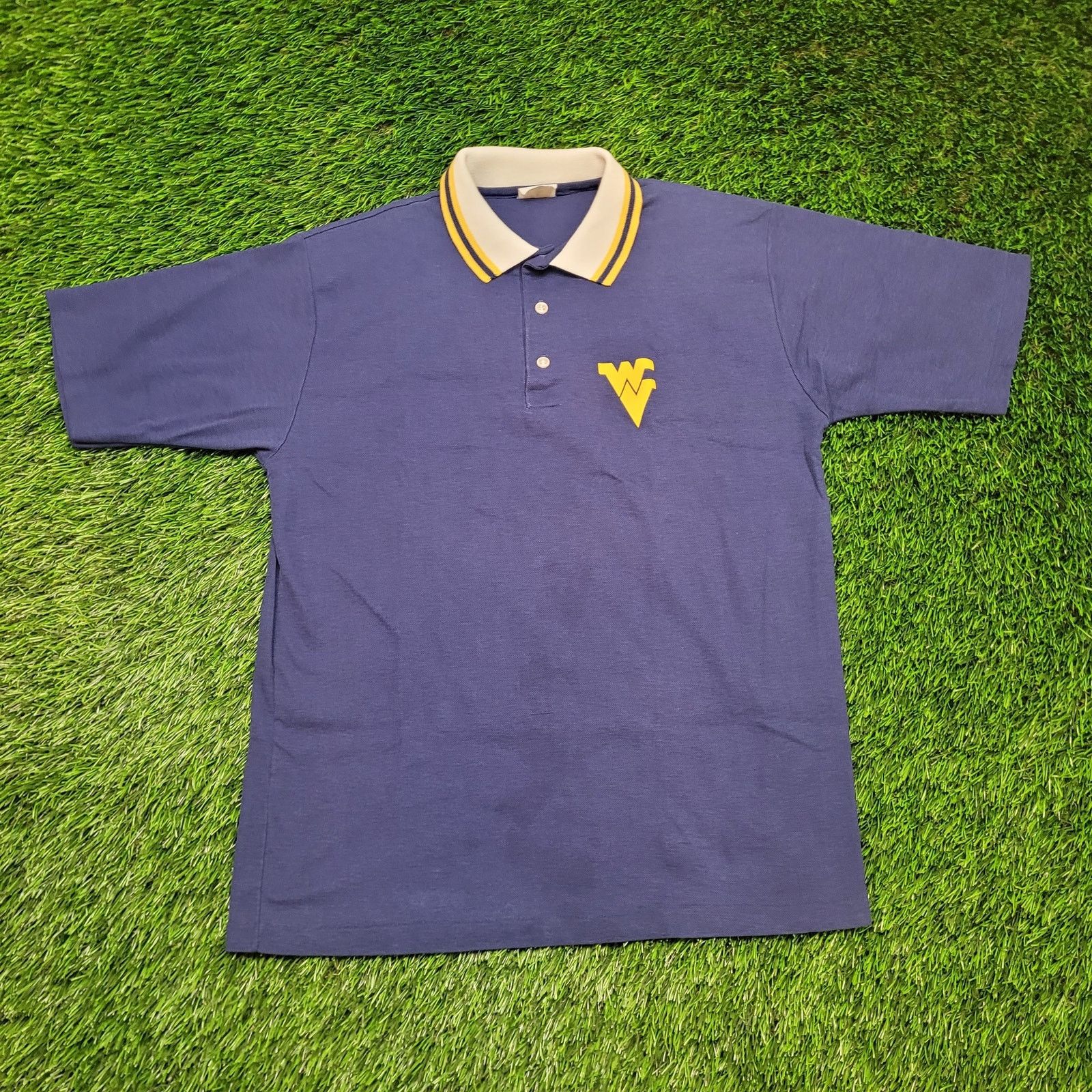Vintage VTG 80s West Virginia WVU Mountaineers Polo Shirt Small USA Size US S / EU 44-46 / 1 - 1 Thumbnail