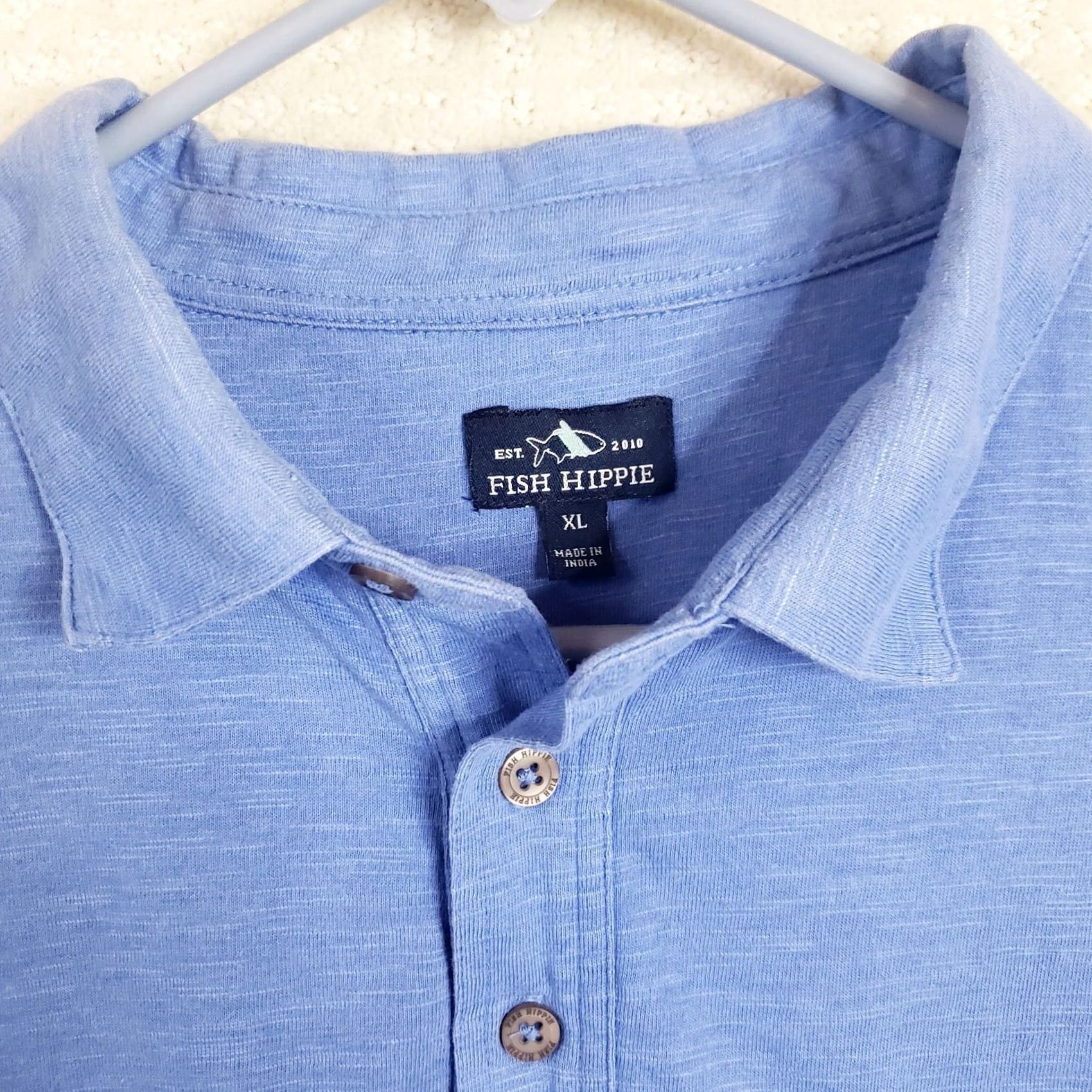 Vintage Fish Hippie Polo Shirt Mens XL Blue Preppy Casual Golf Outdoors Fishing Tennis Size US XL / EU 56 / 4 - 7 Thumbnail