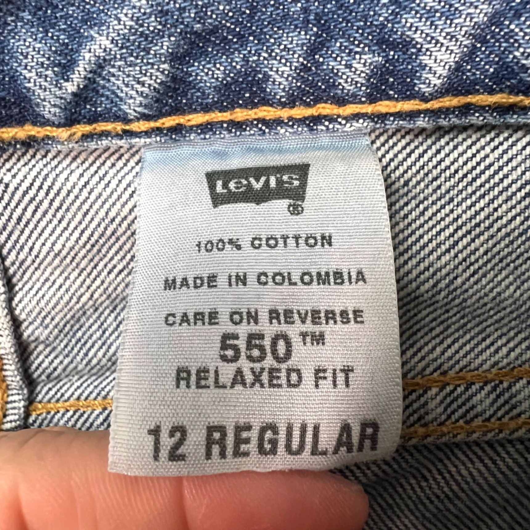 Levi's VINTAGE Levi's 550 Womens Jeans 12 Regular Relaxed High-Waist Blue Denim 5-Pocket Mens? Womens Size 34" / US 12 / IT 48 - 4 Thumbnail