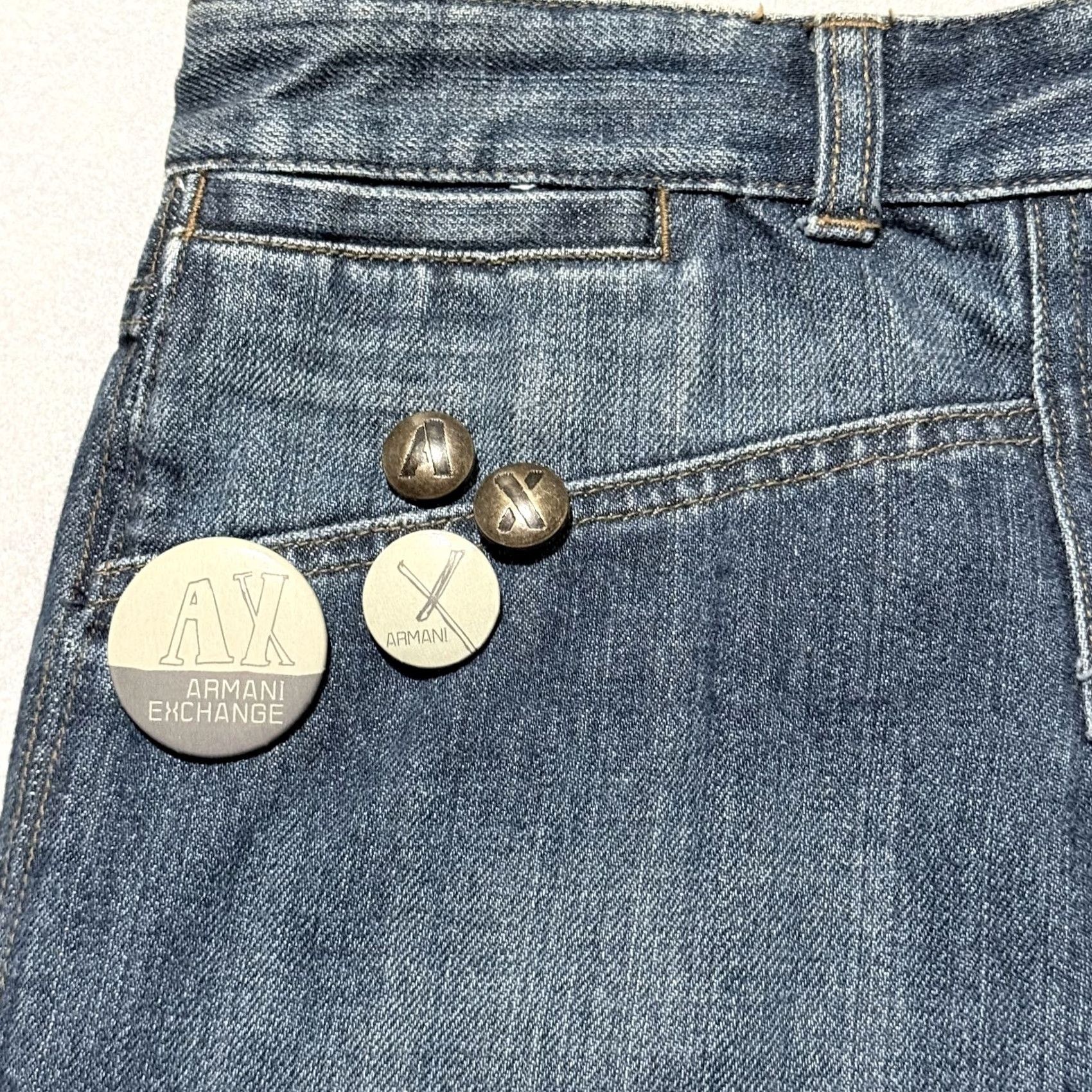 Armani Exchange Armani Exchange Skirt Blue Women Midi Pencil Slit Front Zipper - 6 Denim Cotton Blend Vintage - City Preppy, Fall Spring Summer Size 28" / US 6 / IT 42 - 4 Thumbnail