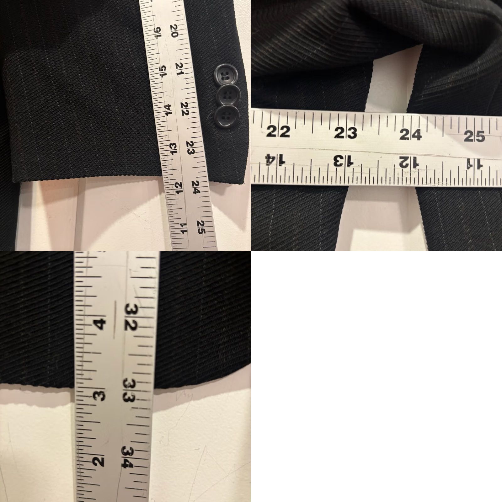 Armani Armani Collezioni Mens Black Wool Pinstripe Blazer Jacket Italy 44R Regular Business Formal Size 54R - 8 Thumbnail
