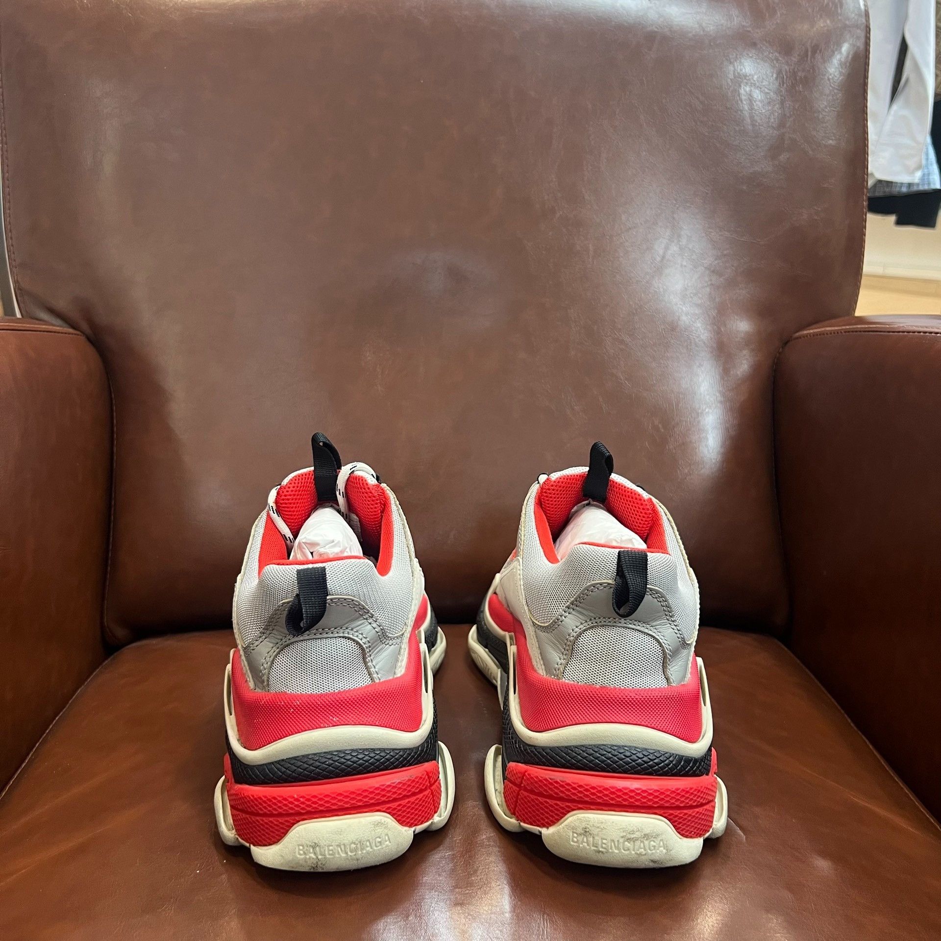 Balenciaga Balenciaga Triple S White Gray Red Size US 7 / EU 40 - 3 Thumbnail