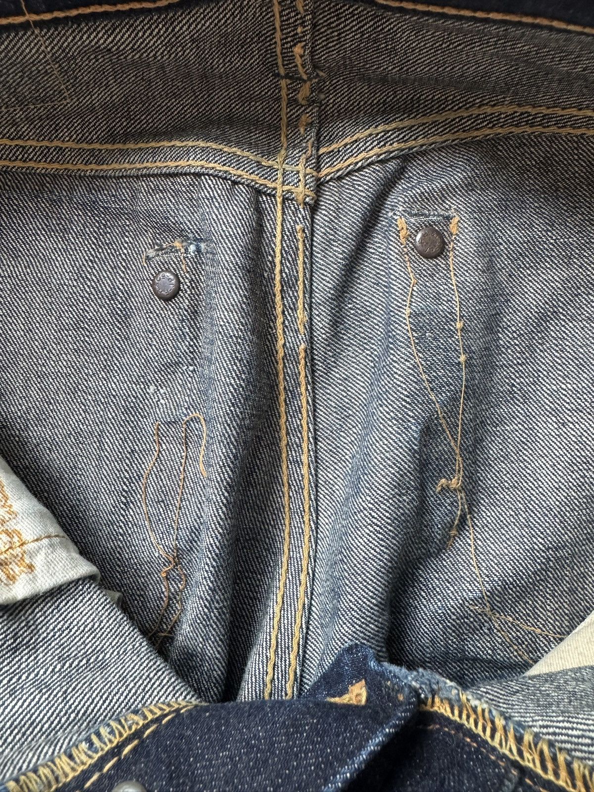 The Flat Head The Flat Head 3002 Golden Selvedge Raw denim faded jeans Size US 29 - 13 Thumbnail