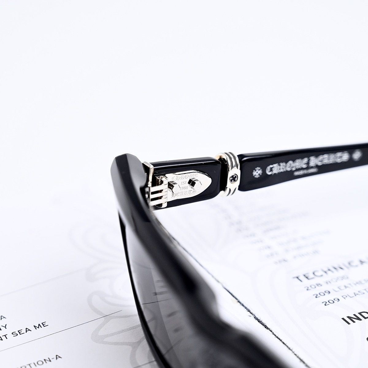 Chrome Hearts CHROME HEARTS CLITERALLY BLACK/SHINY SILVER SUNGLASSES Size ONE SIZE - 4 Thumbnail