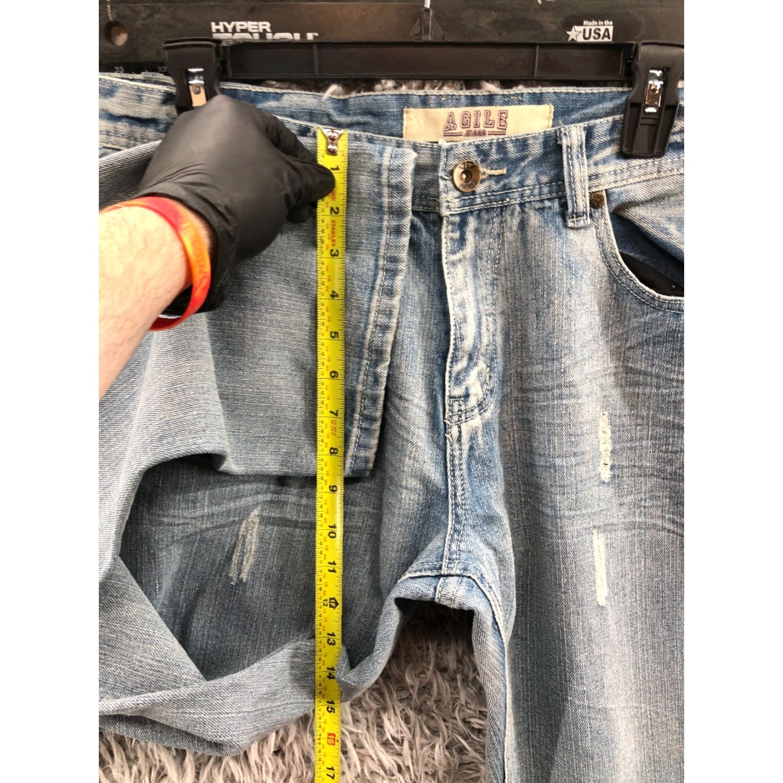 Vintage Agile Jeans Size 34 Mens Denim Blue Acid Wash Mid Rise 5-Pocket Regular Fit Jeans Regular Mens Blue 34in Inseam 34in Distressed No Vintage No Size US 34 / EU 50 - 4 Thumbnail