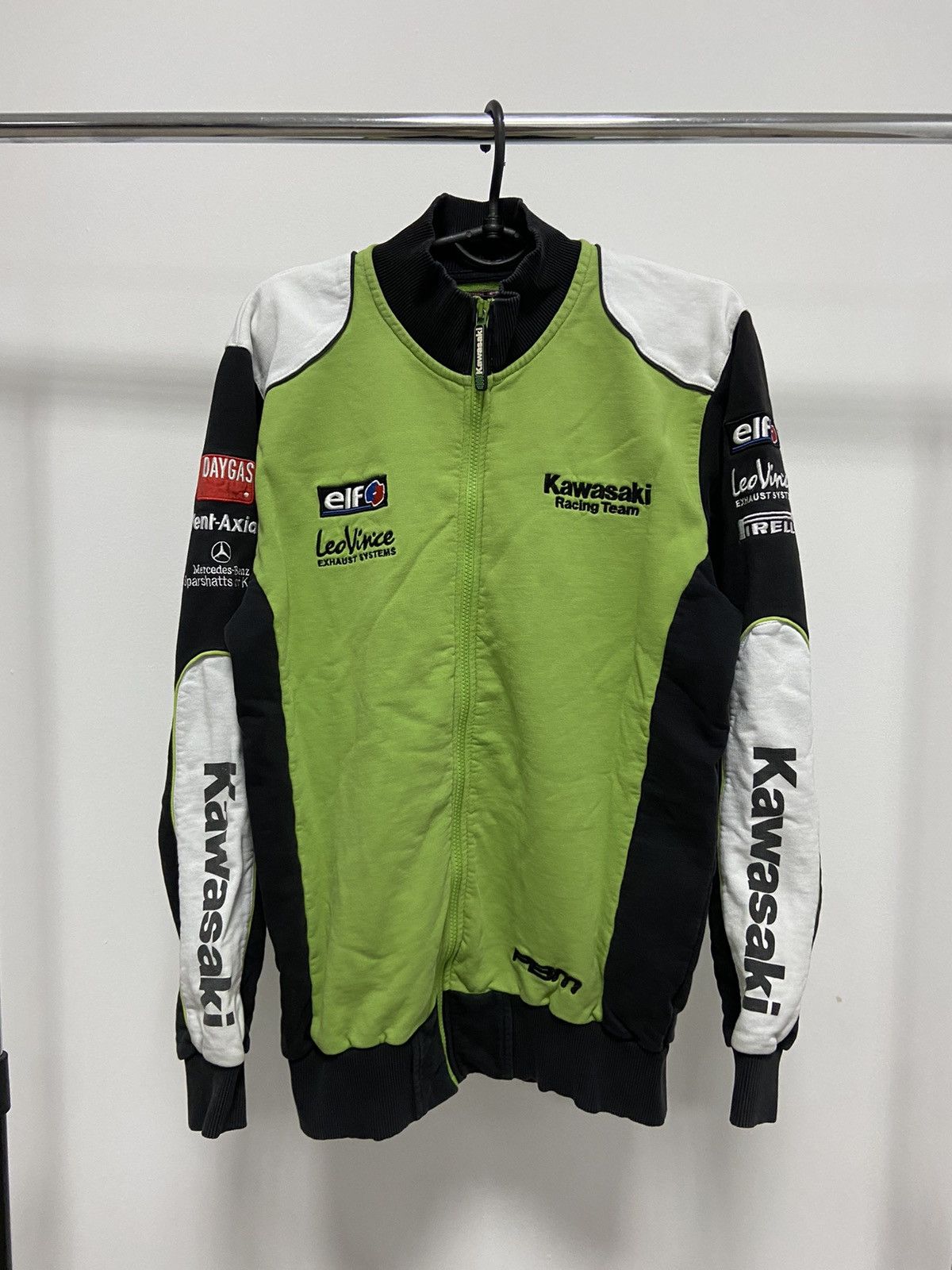 Kawasaki Vintage Racing Sweatshirt Jacket Zip Big Logo