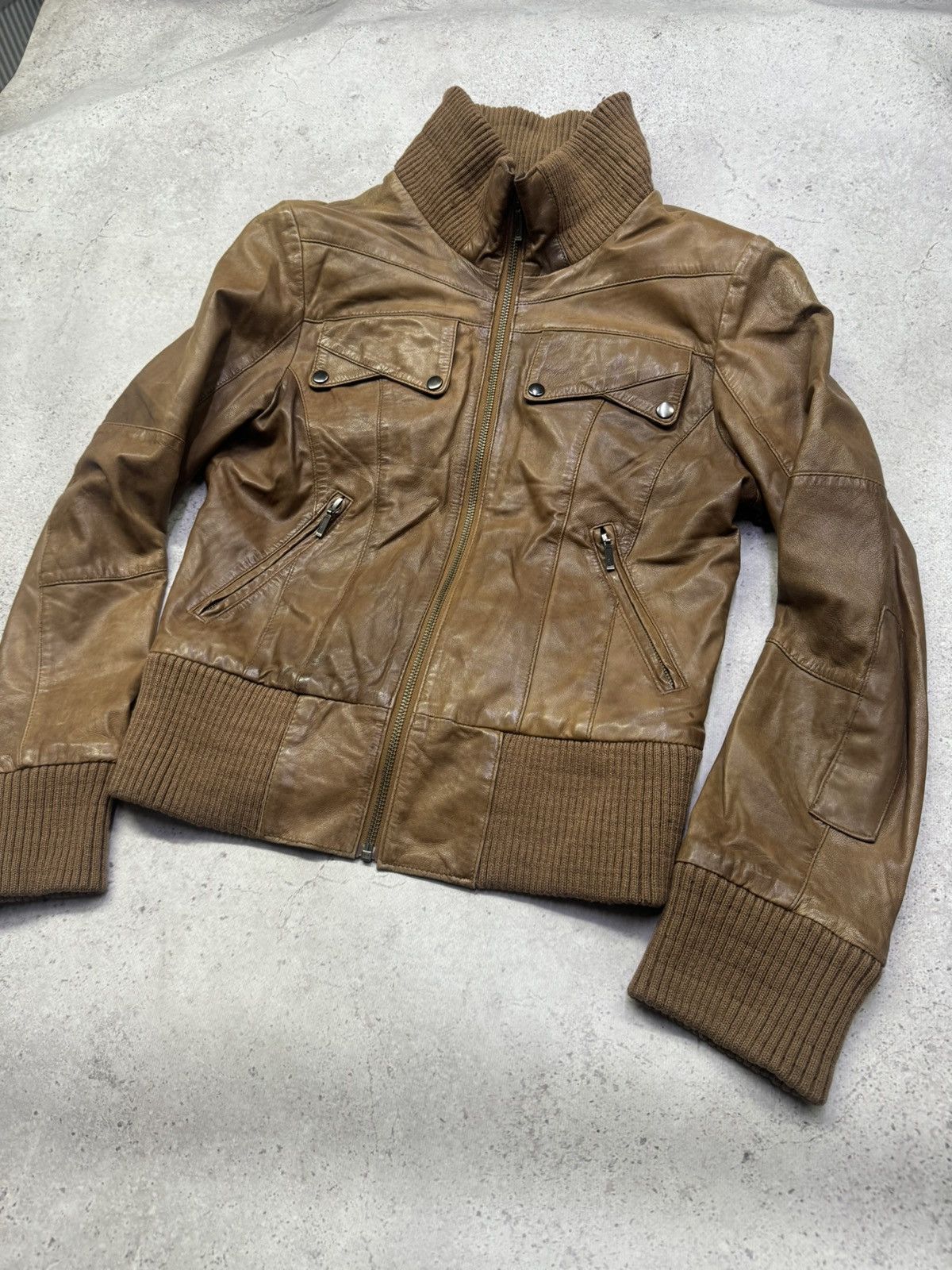 Issey Miyake Vintage 00s Soft Leather Bomber Jacket Size US S / EU 44-46 / 1 - 2 Thumbnail