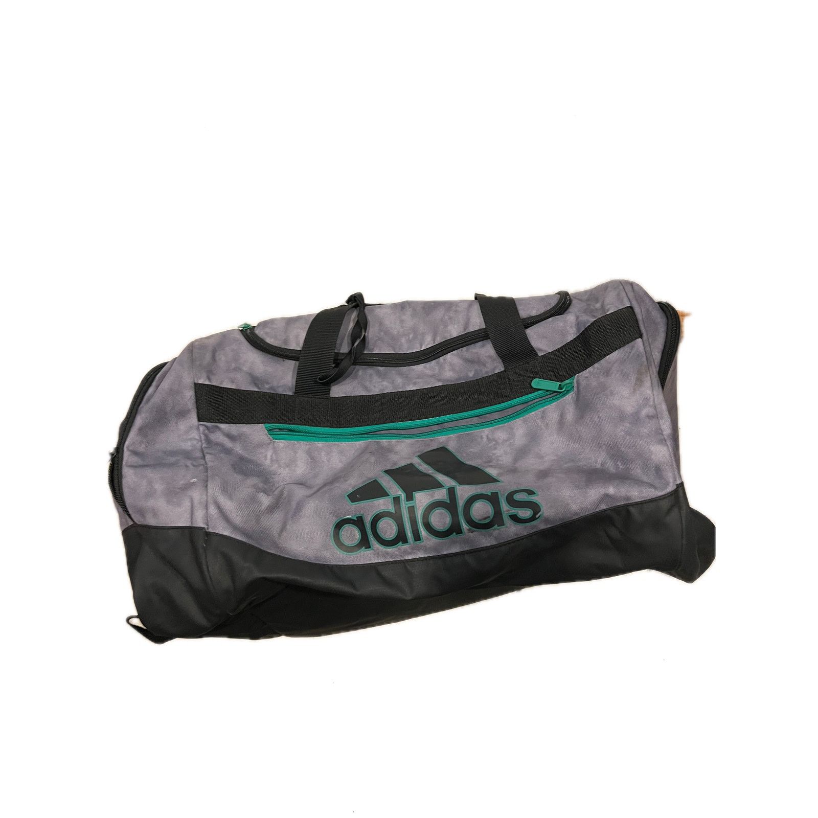 Adidas Adidas Defender Large Black Gray Green Duffel Gym Bag Size ONE SIZE - 1 Thumbnail