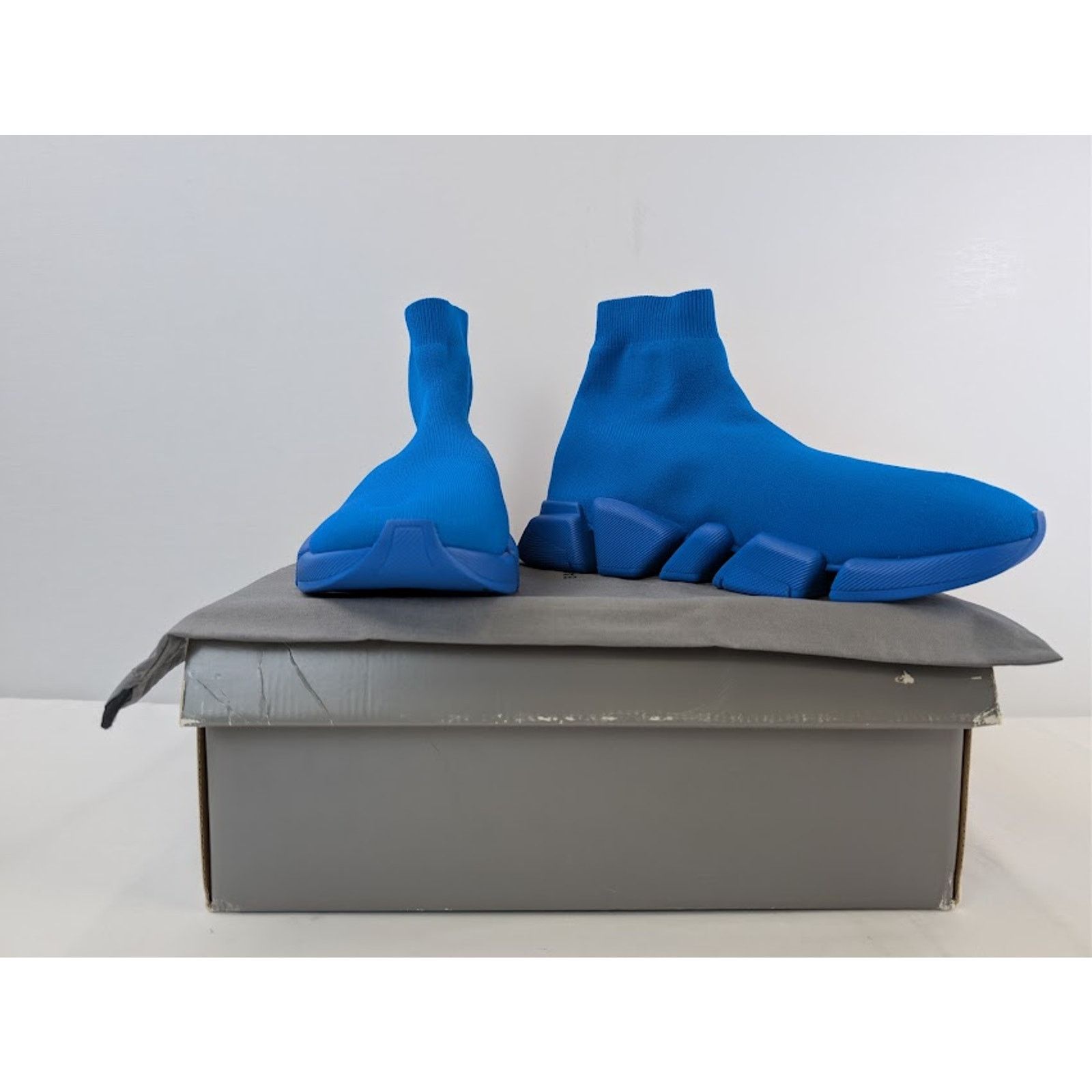 Balenciaga o1rshd1 Speed 2.0 Recycled Knit Sneakers in Dark Blue Size US 12 / EU 45 - 18 Thumbnail
