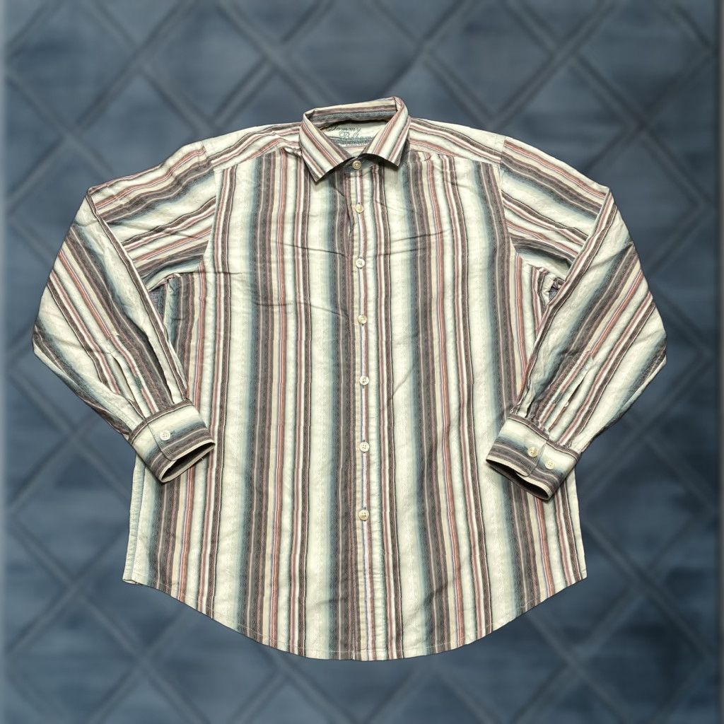 Tommy Bahama Tommy Bahama Shirt Mens Small Beige Long Sleeve Striped Casual Button Down Shirt Size US S / EU 44-46 / 1 - 1 Thumbnail