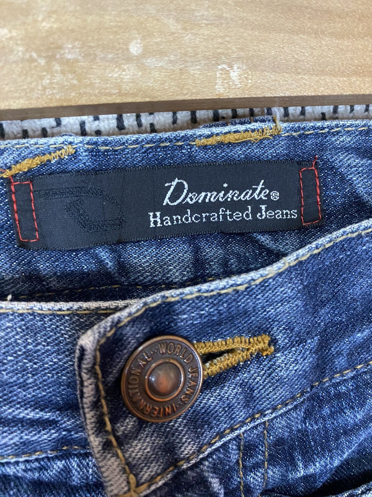 Japanese Brand Daminate handcrafted jean double waist Size US 35 - 10 Thumbnail